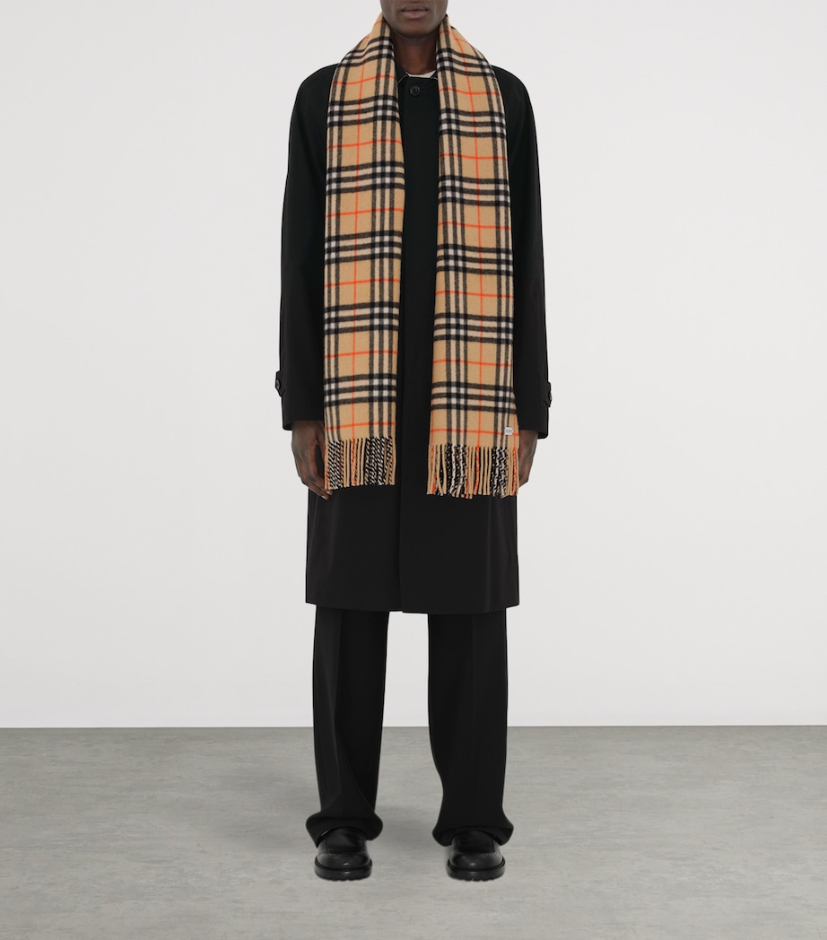 Cashmere Check Scarf SAND Image 4