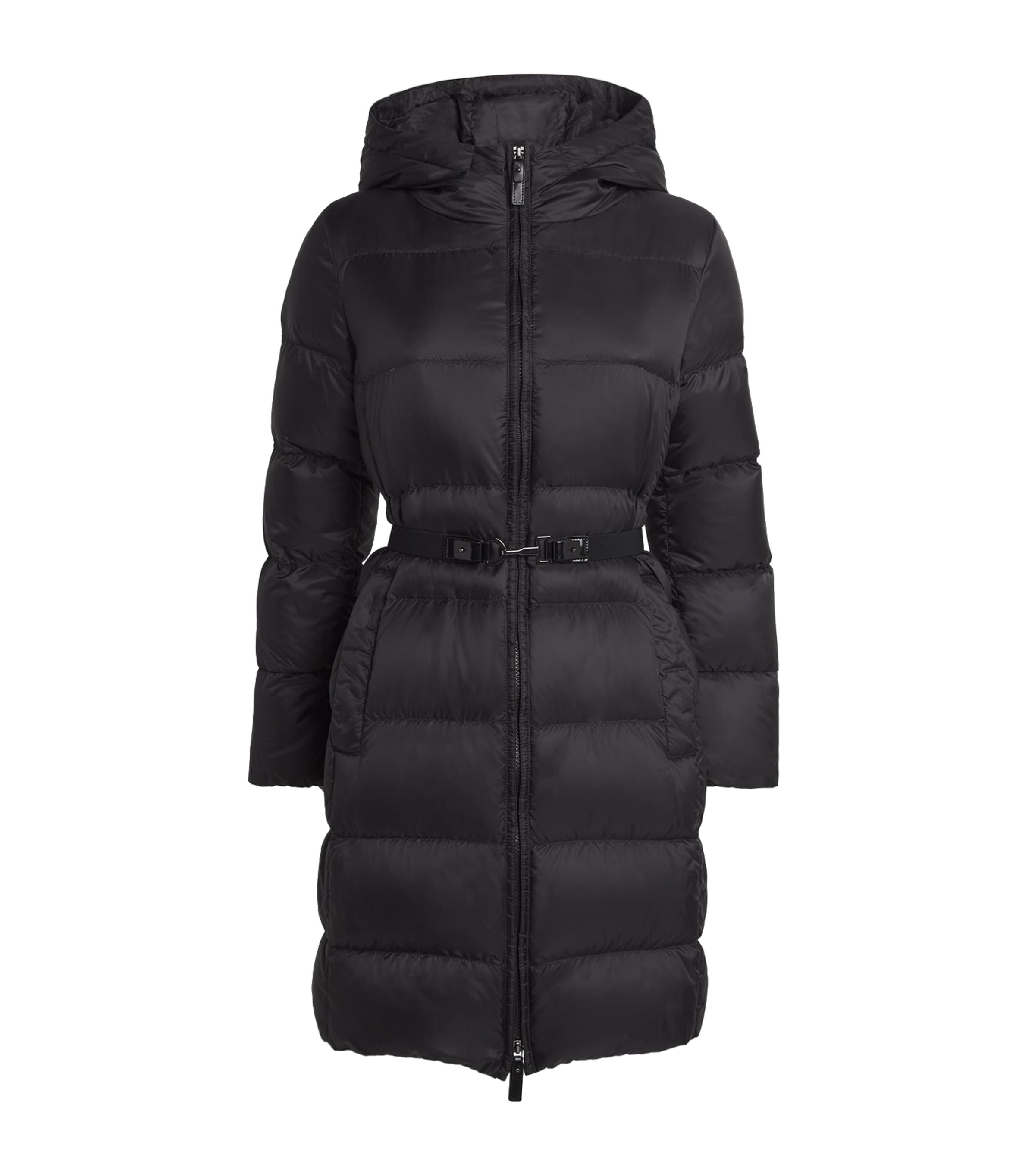 Down Quilted Longline Jacket BLACK Image 1