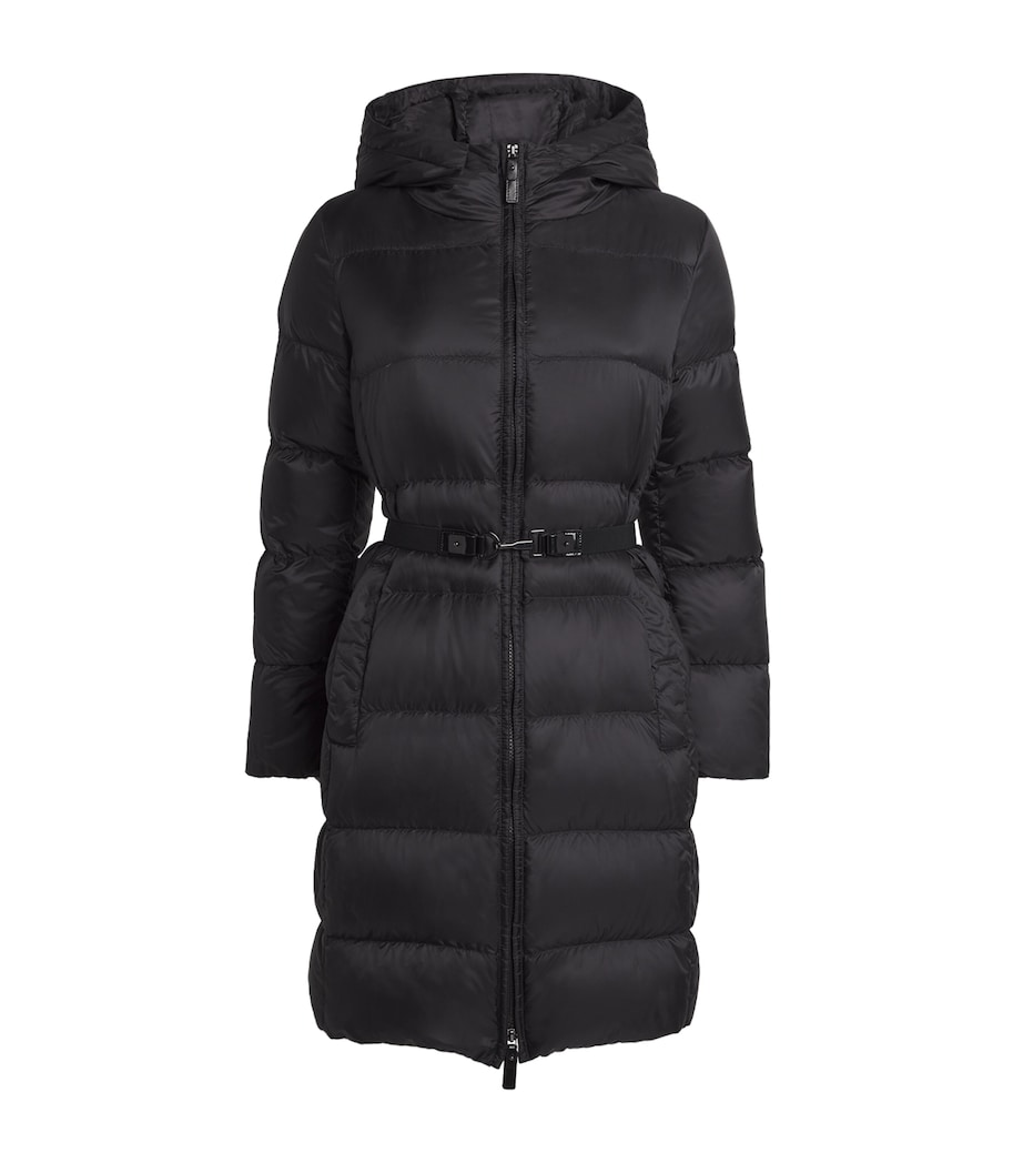 Down Quilted Longline Jacket BLACK Image 1