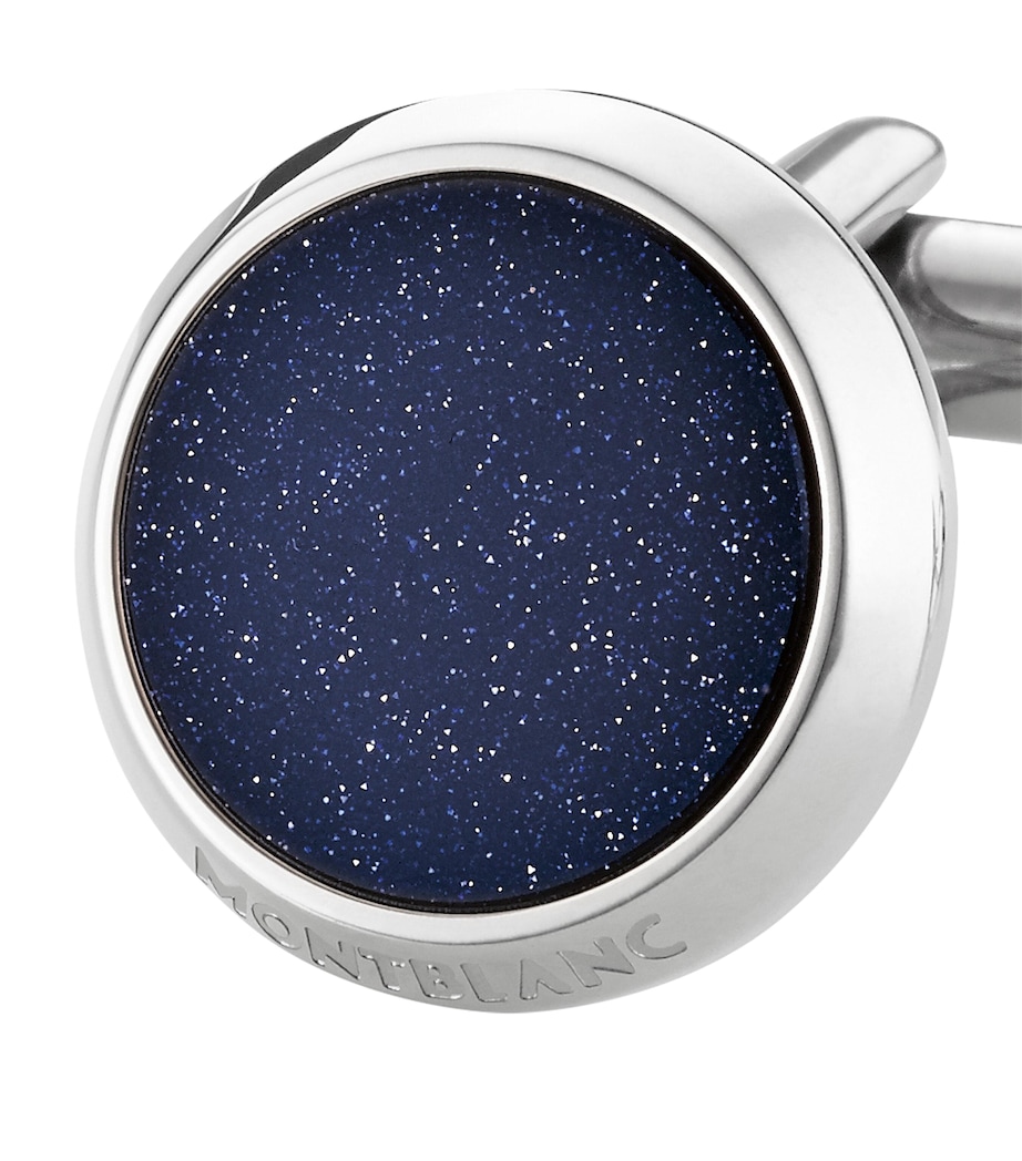 Stainless Steel and Blue Goldstone Meisterstück Cufflinks NO COLOUR Image 2