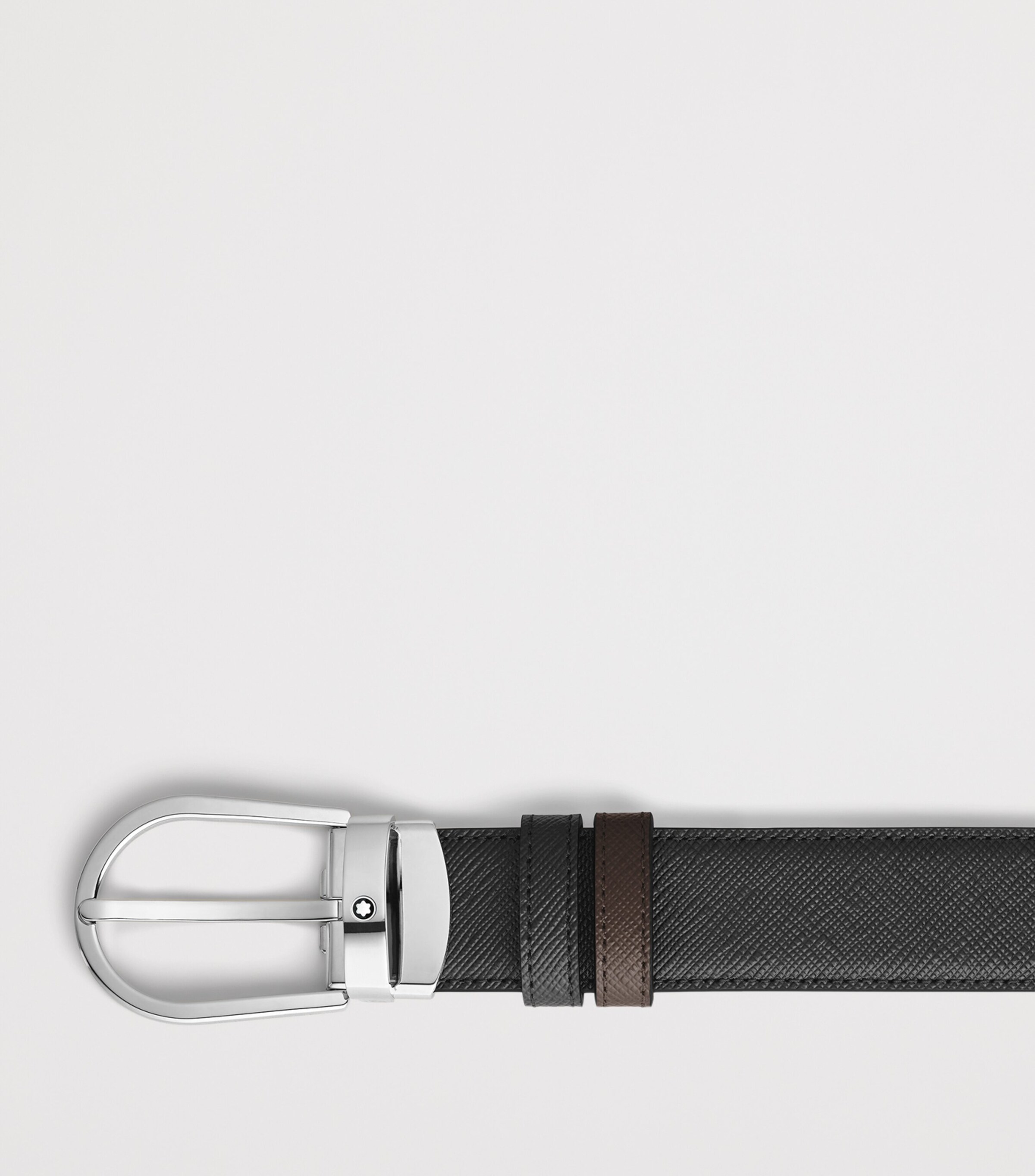 Montblanc Leather Reversible Horseshoe Belt Black/ebony Image 2