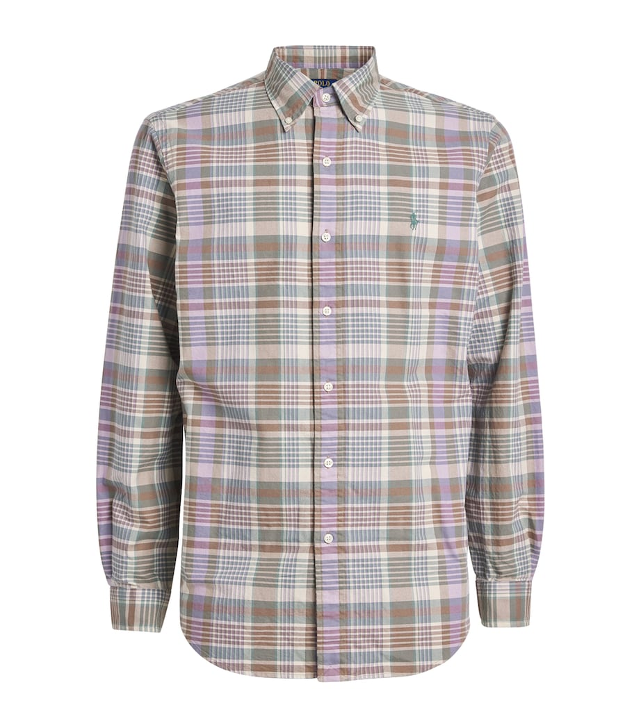 Cotton Madras Oxford Shirt GREEN Image 1