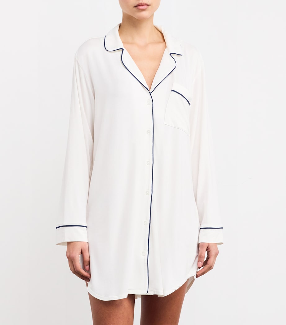 Gisele Longline Sleep Shirt PURE IVORY/NAVY Image 2