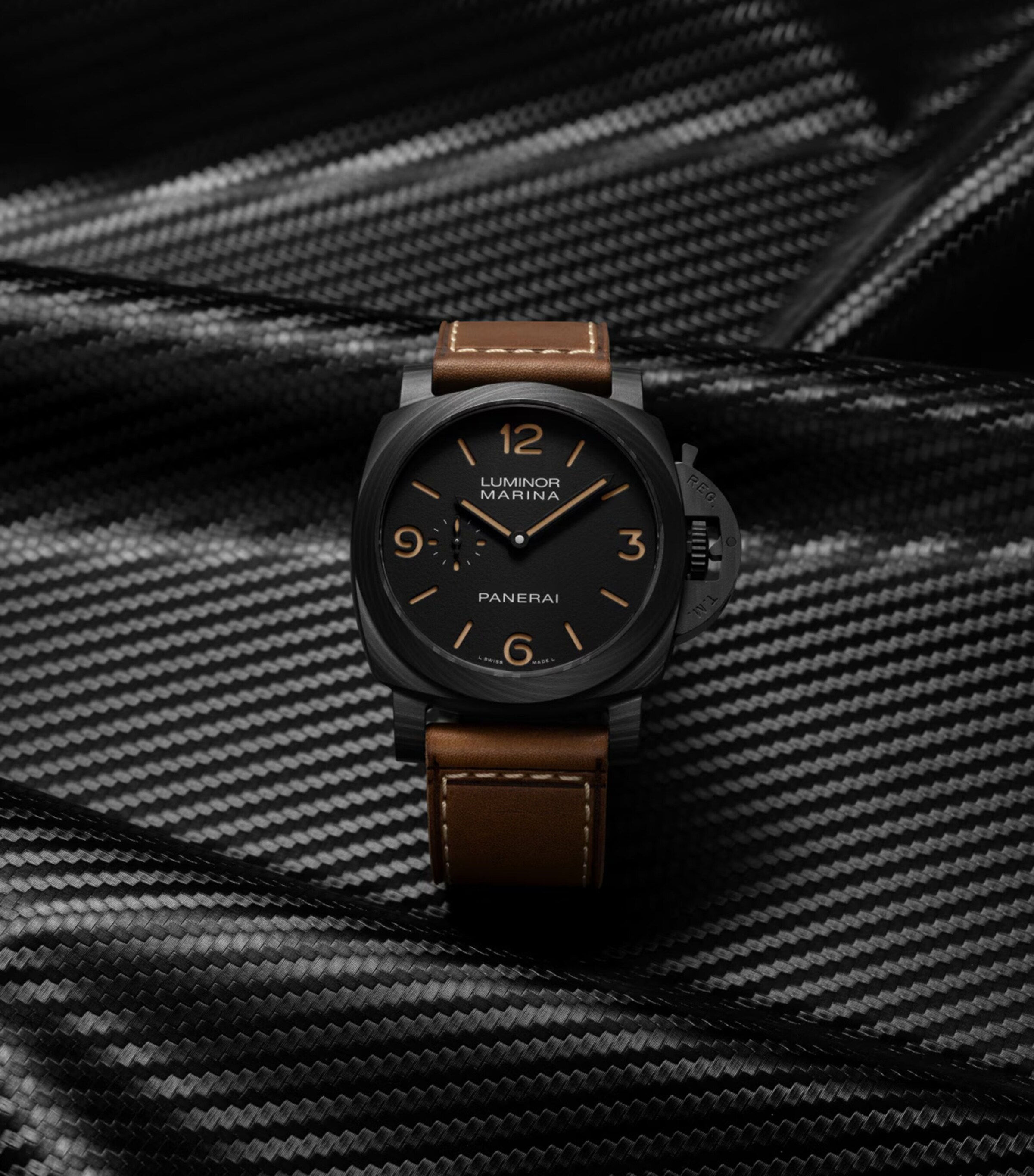 Panerai Carbotech Luminor Marina Watch 44mm Black Image 9