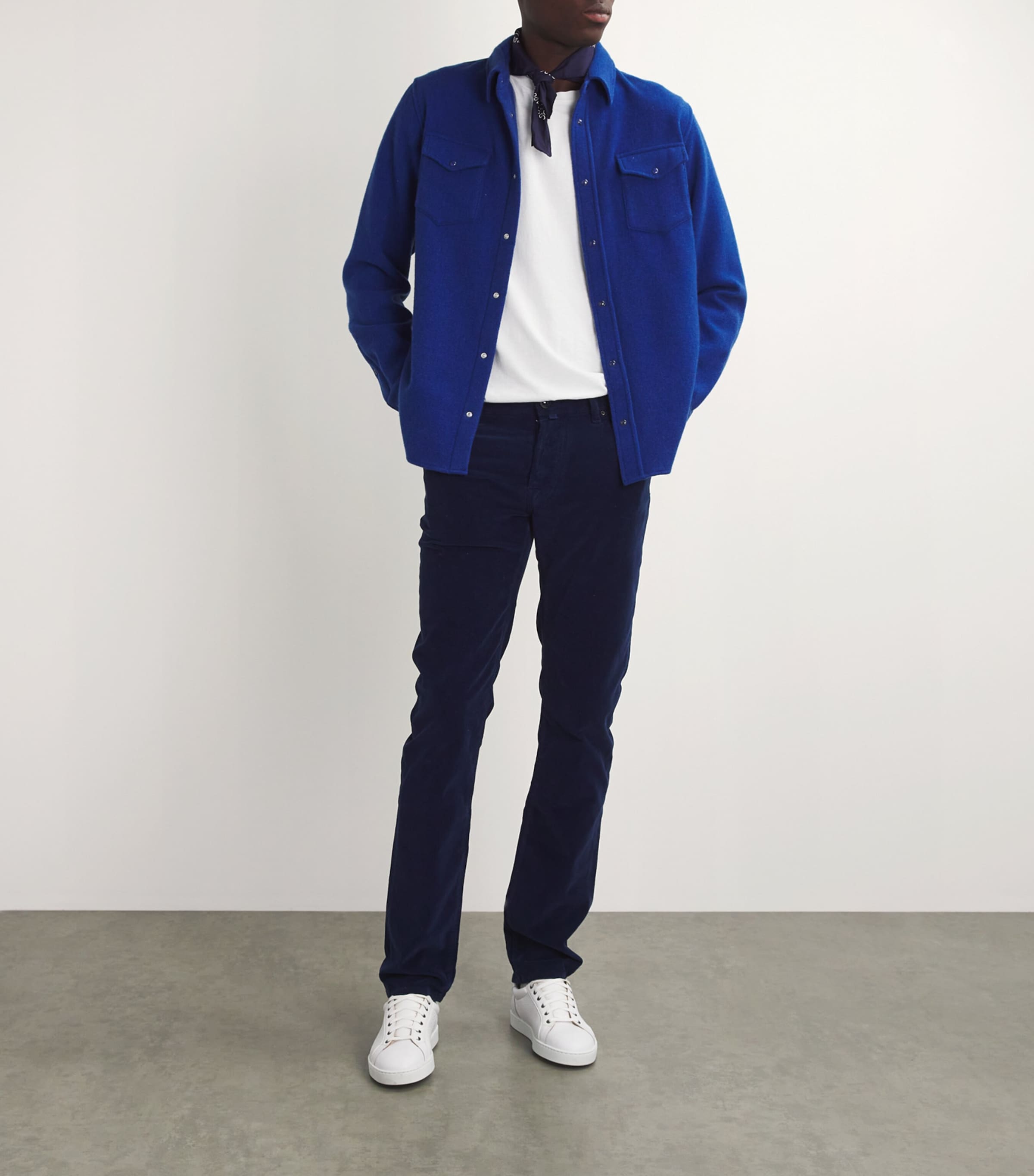 Unisex Cashmere and Lapis Lazuli Shirt NAVY/LAPISLAZ Image 2