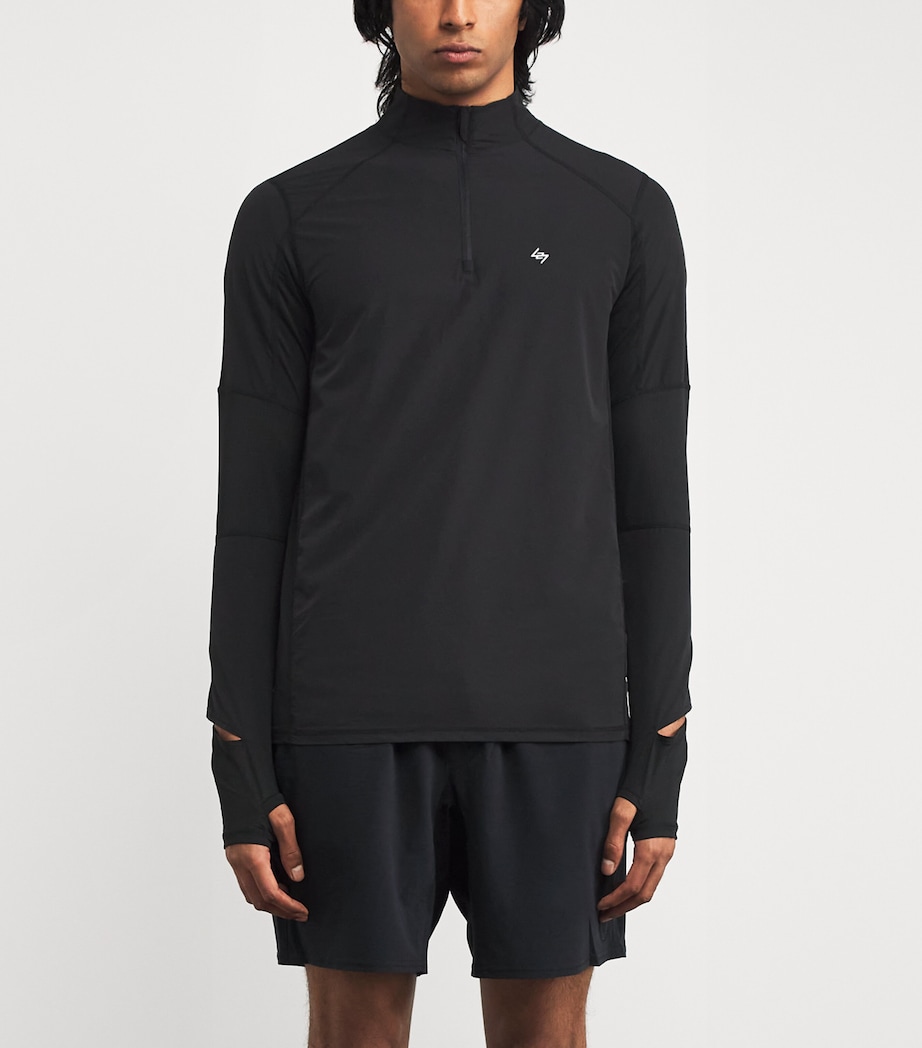 Quarter-Zip Running Top JET BLACK Image 3
