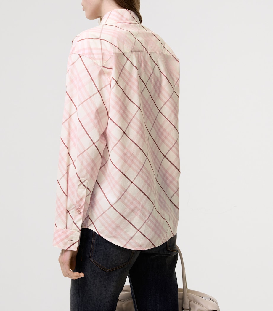 Burberry Womens Cotton Check Shirt Flora Pink Ip Check Image 3