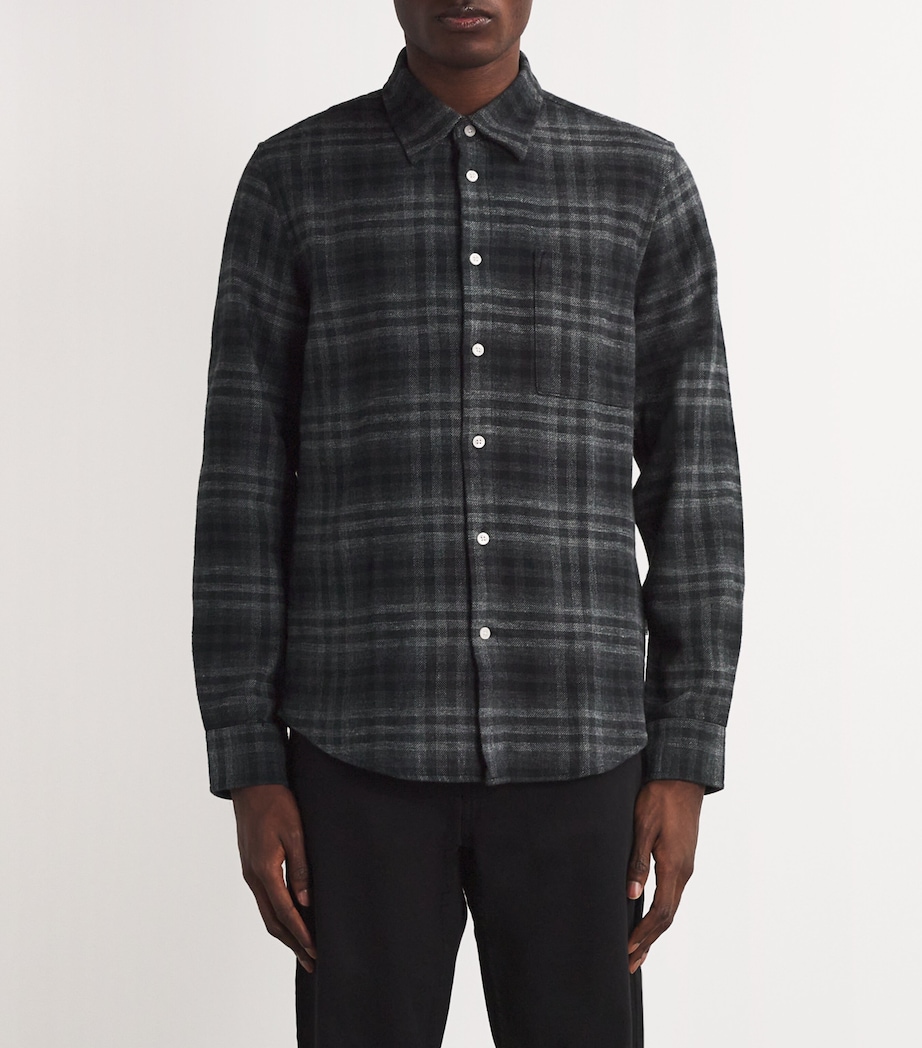 NN07 Mens Cotton Check Arne Shirt Dark Grey Check Image 3