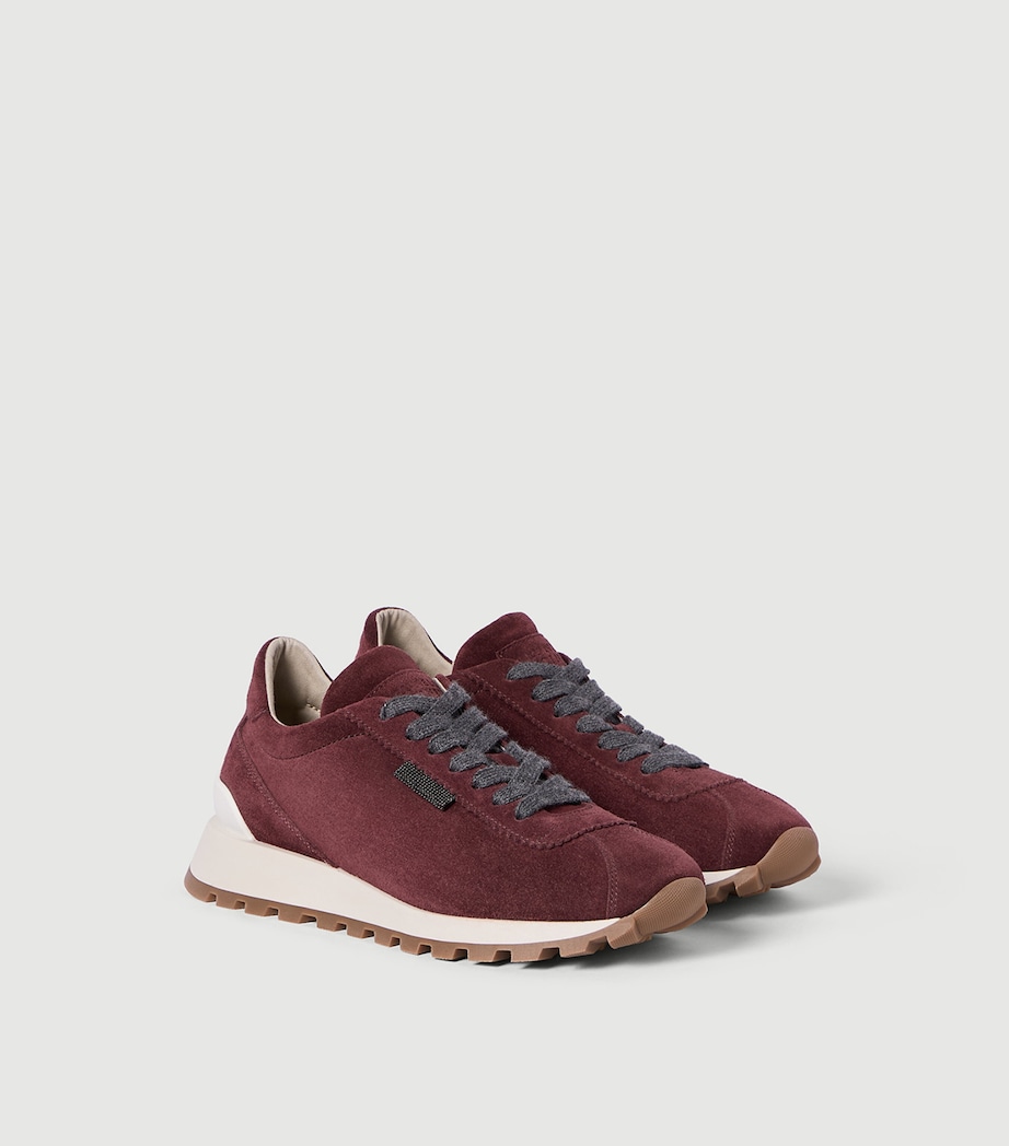 Brunello Cucinelli Suede Monili-Trim Sneakers Image 3