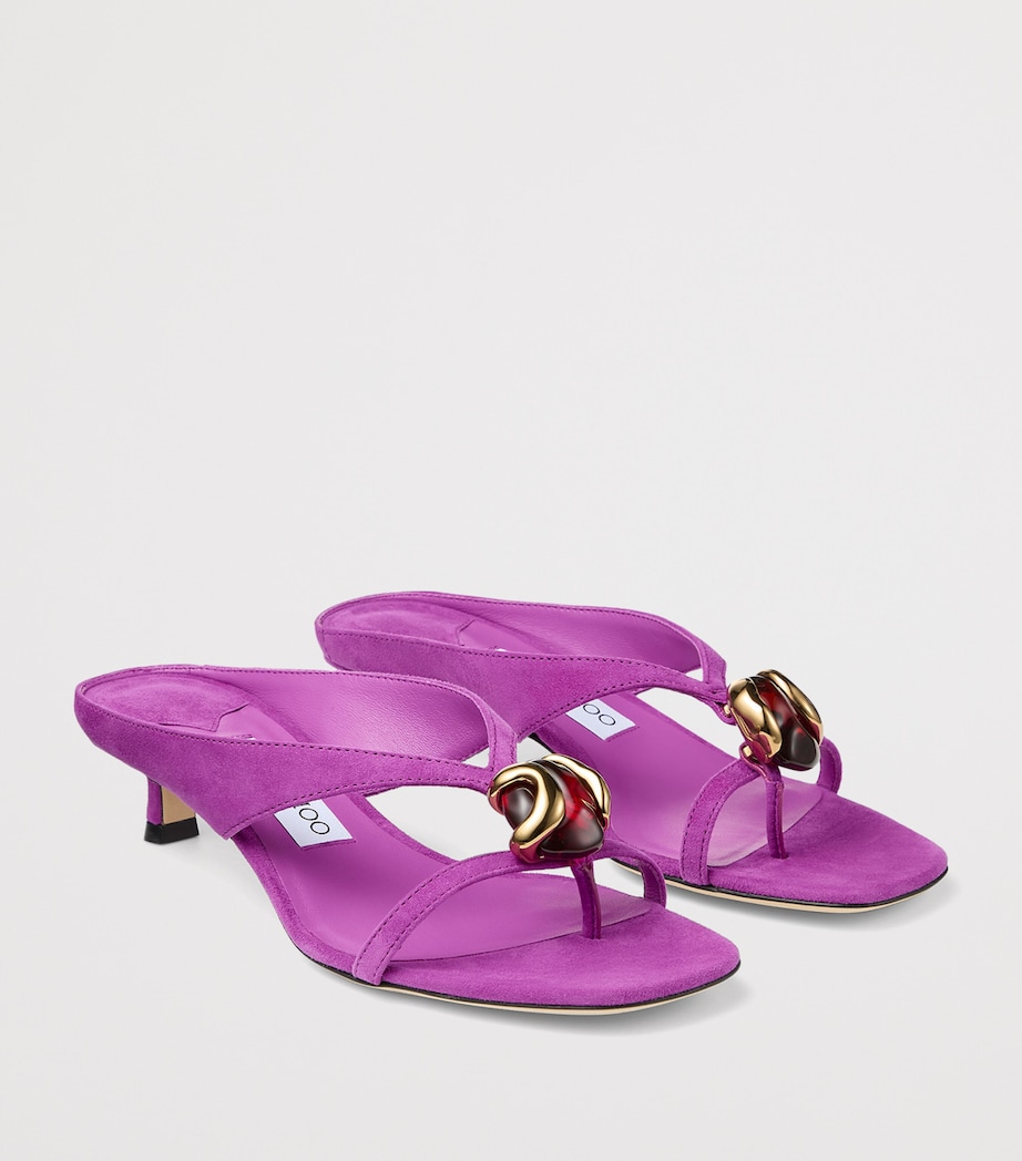 Jimmy Choo Emeristone 35 Suede Heeled Mules Violet Orchid/dark A Image 2