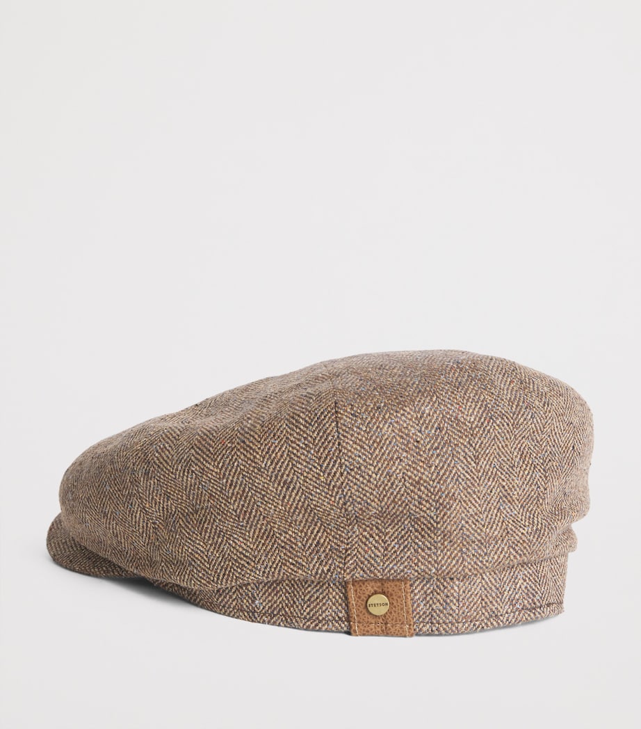 Silk Hatteras Flat Cap 361 - BROWN Image 3