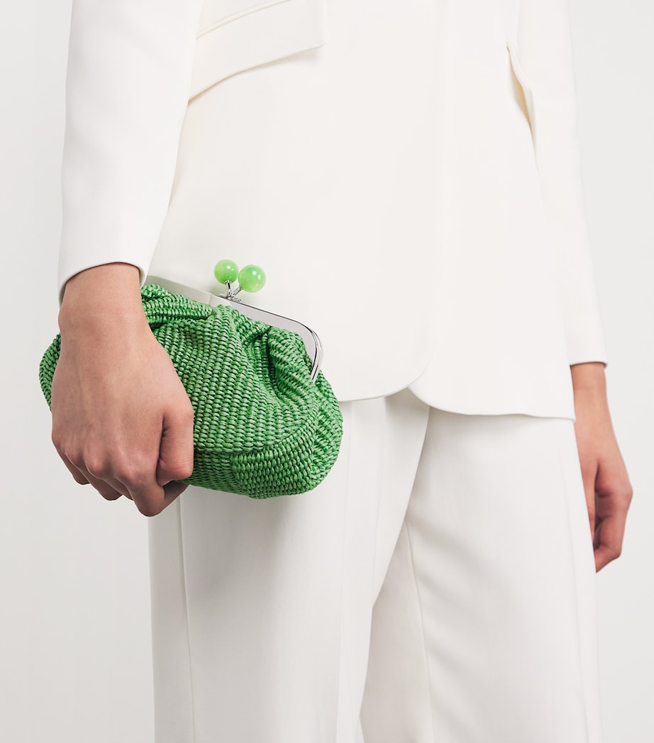 Small Raffia-Effect Pasticcino Bag EMERALD Image 5