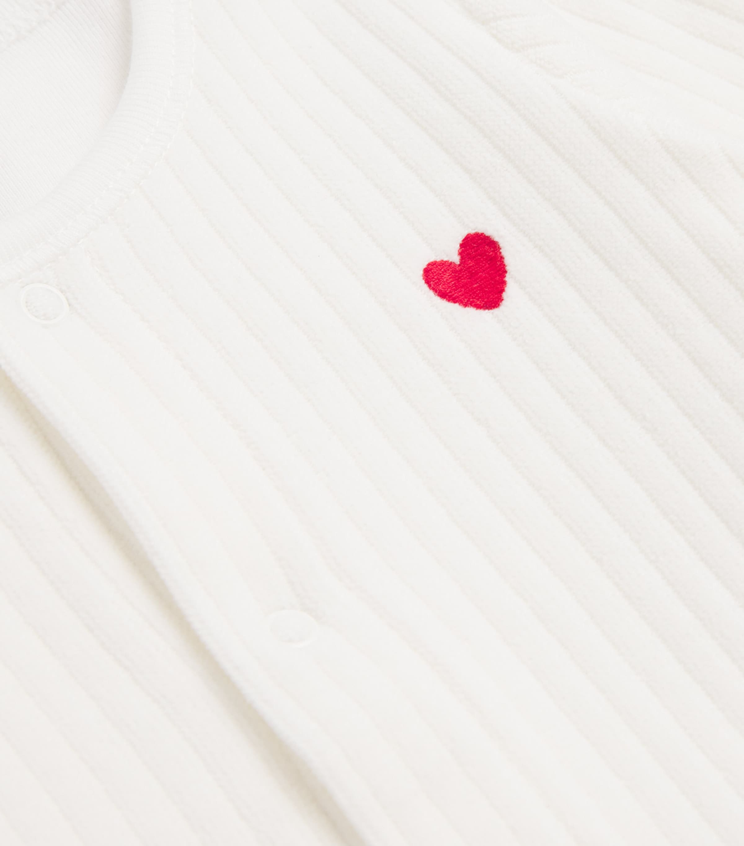 Petit Bateau Cotton Velour Heart All-In-One (1-12 Months) Image 3