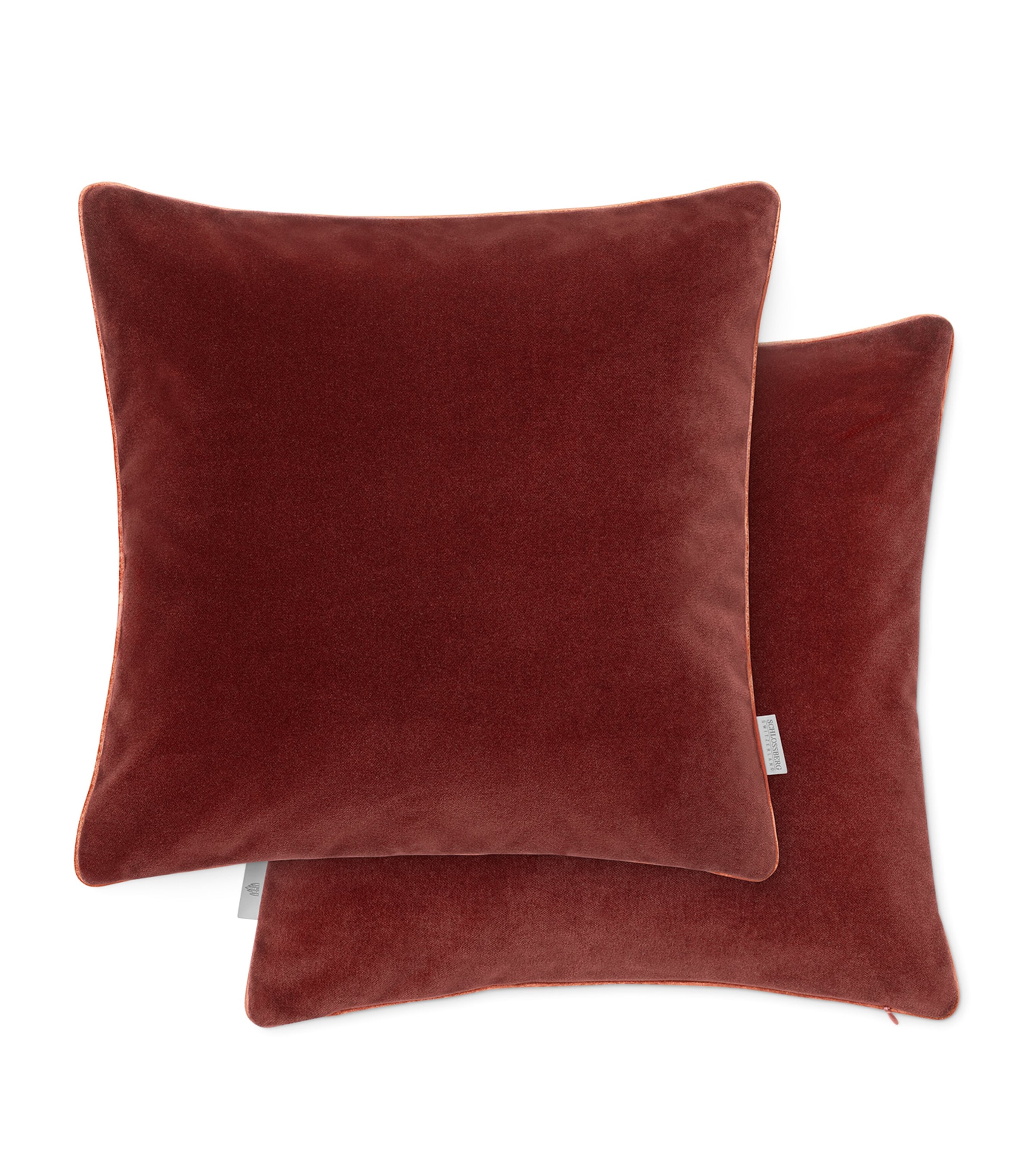 Schlossberg Cotton Velvet Elodie Cushion Cover (40cm x 40cm) Rust Image 1