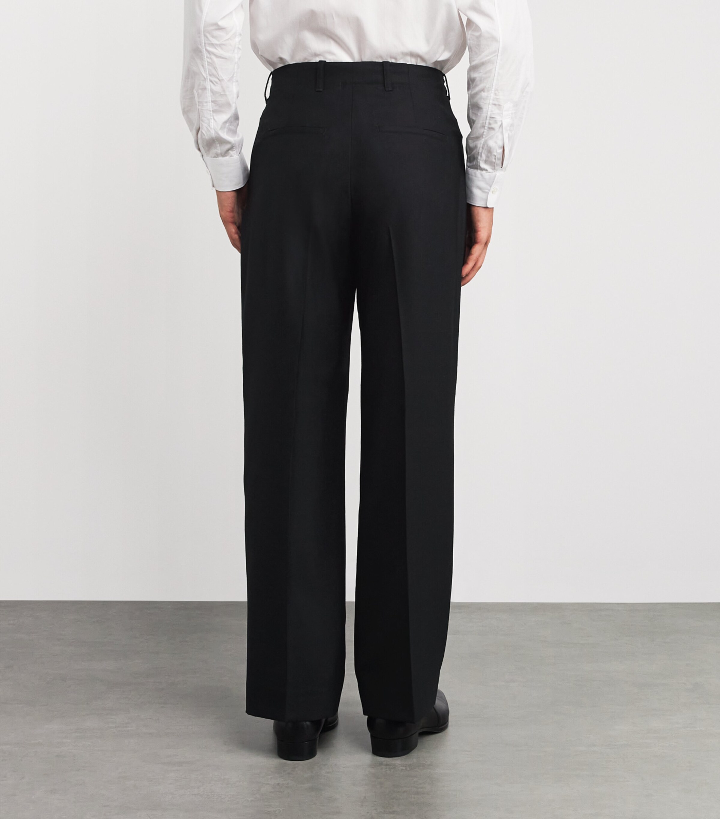 Our Legacy Black Wool Borrowed Chino Wide-Leg Trousers | Harrods UK