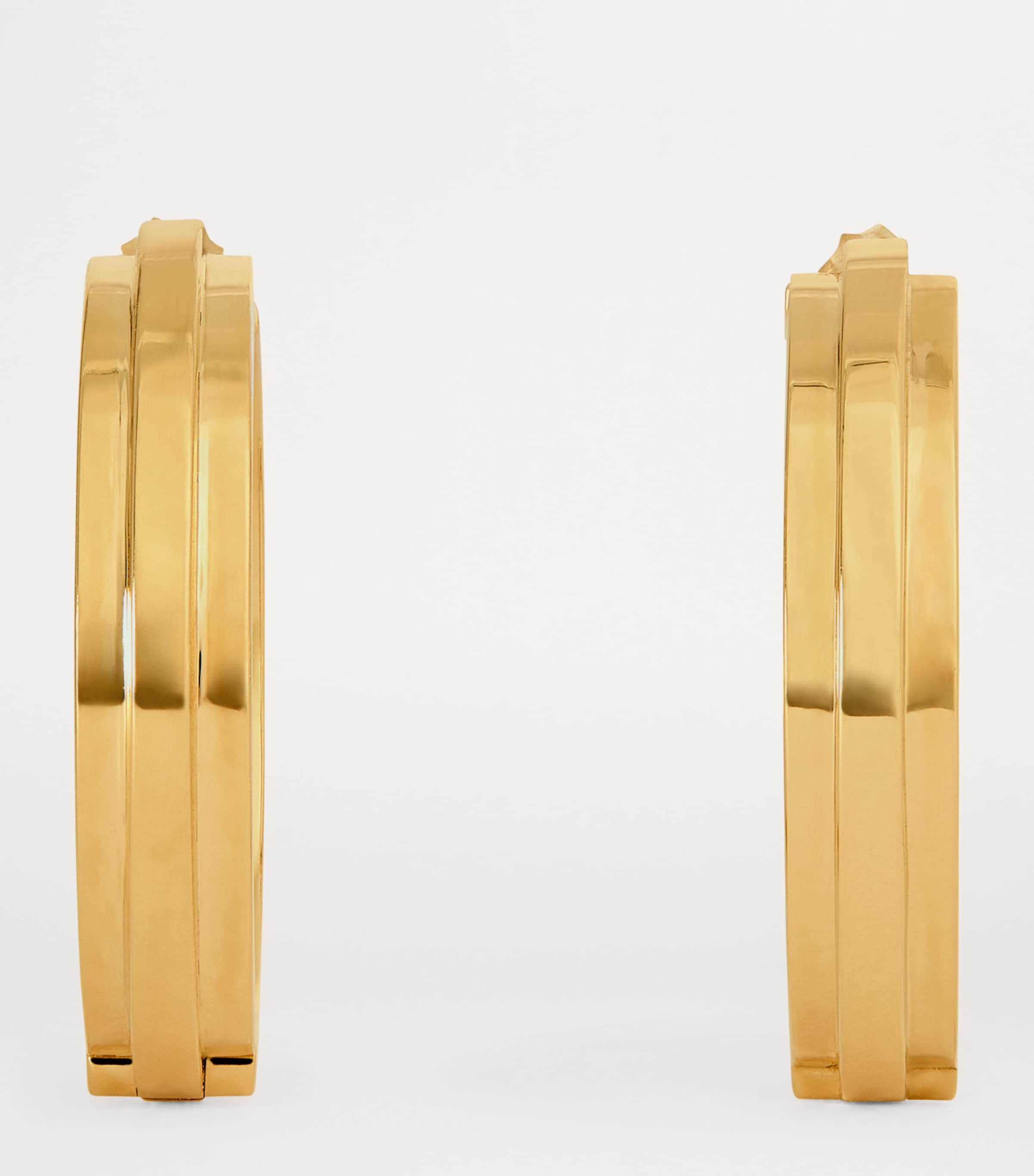 Yellow Gold Staircase 3-Tier Huggie Earrings YELLOW GOLD Image 3