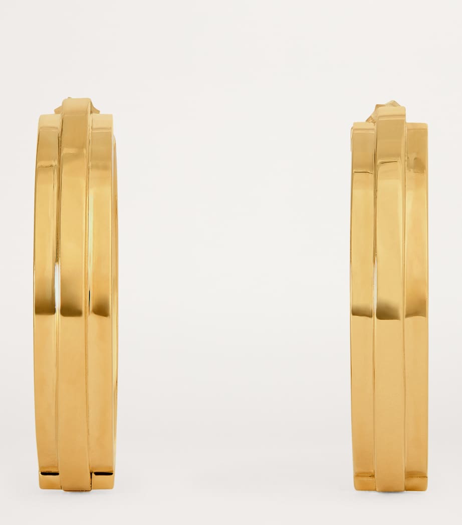 Yellow Gold Staircase 3-Tier Huggie Earrings YELLOW GOLD Image 3