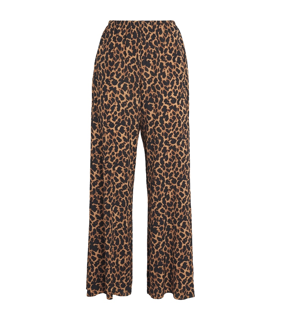 AWAY THAT DAY Womens St Barts Wide-Leg Trousers Leopard Print Image 1