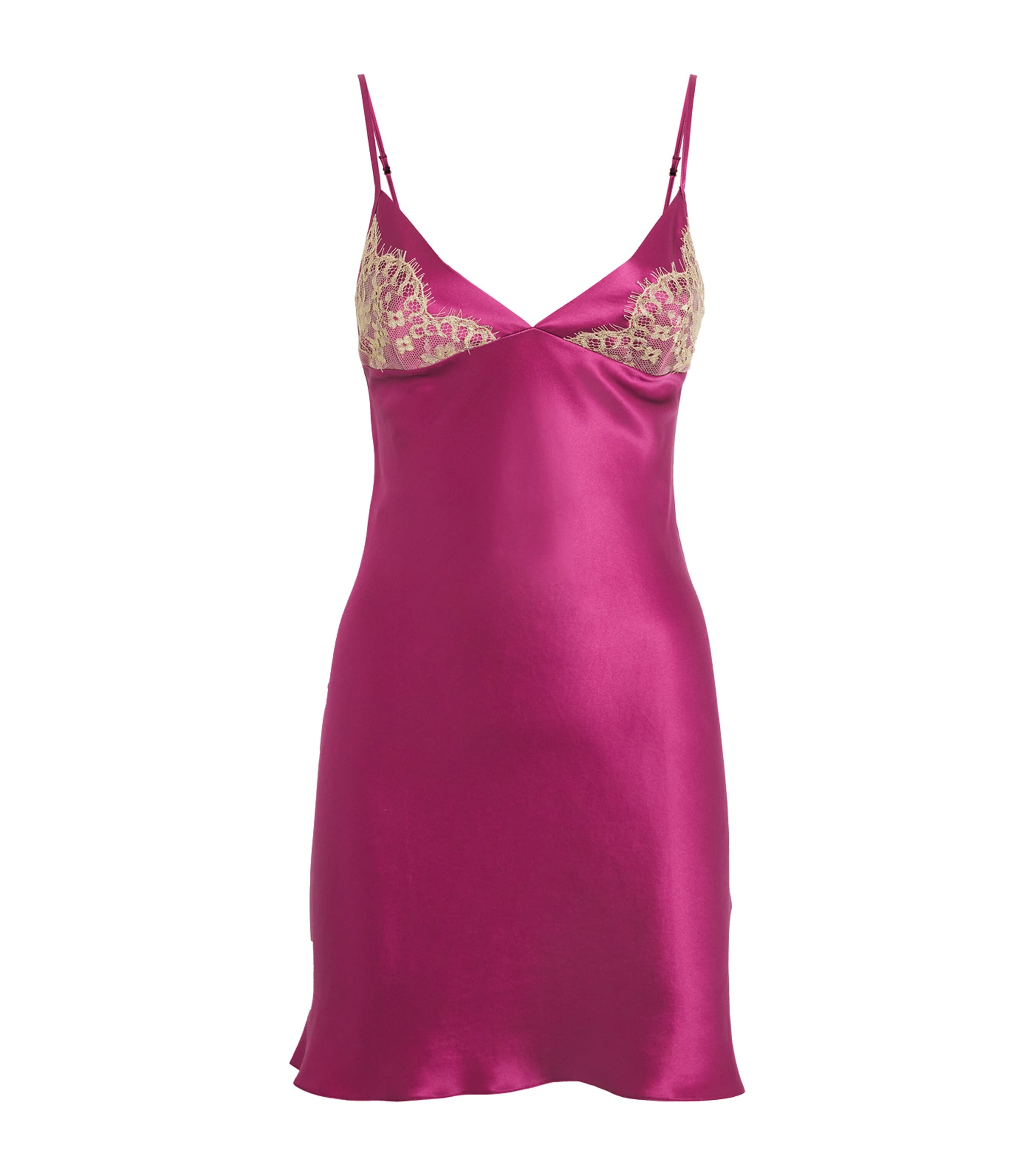 Shop Gilda & Pearl Lace-trim Slip Dress In Pink