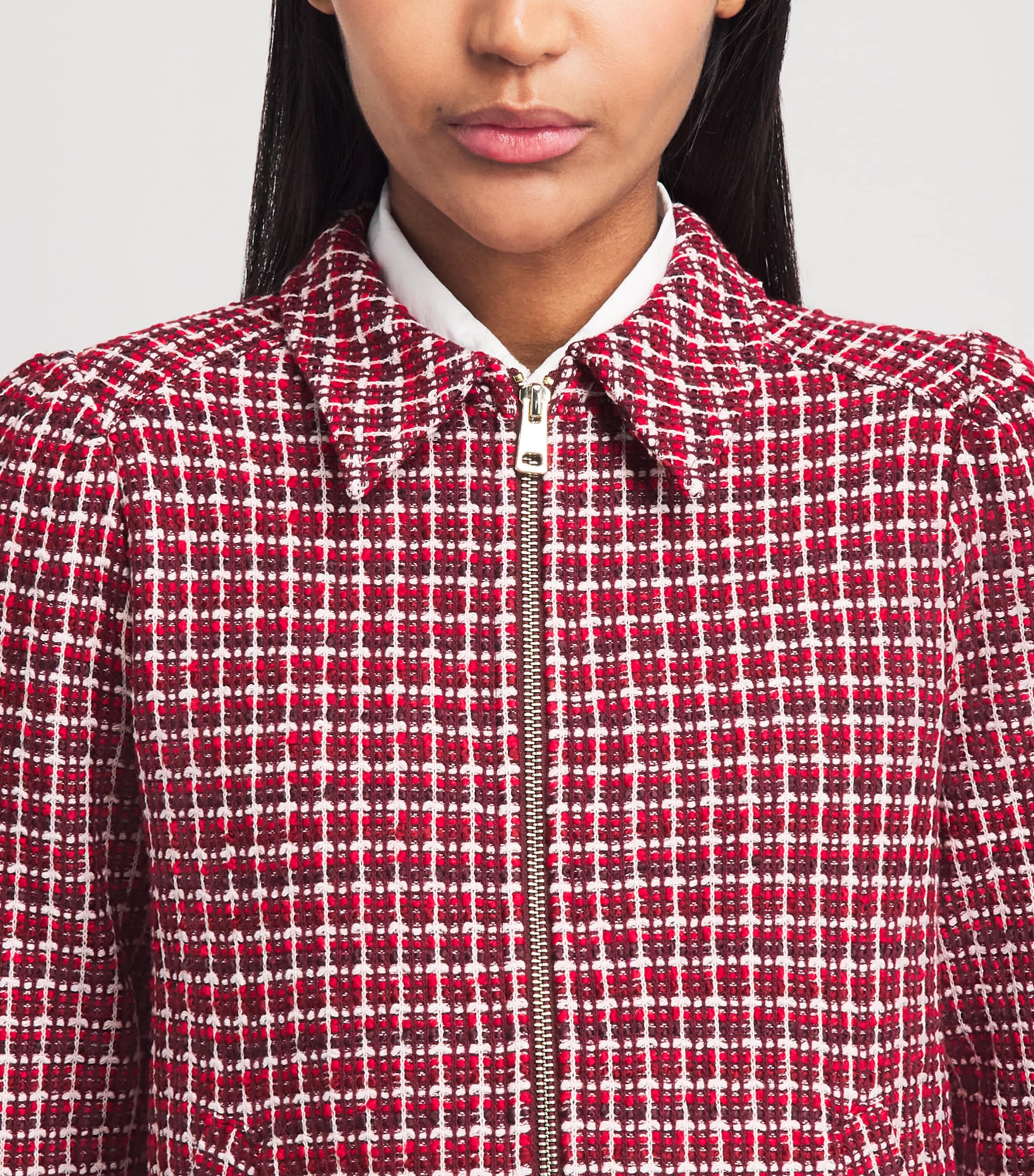 ME+EM Womens Zip-Up Jacket Pomegranate Red Image 3