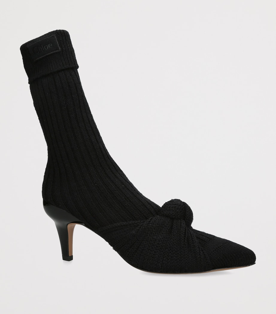Chloé Knitted Suzie Heeled Boots 60 Black Image 3