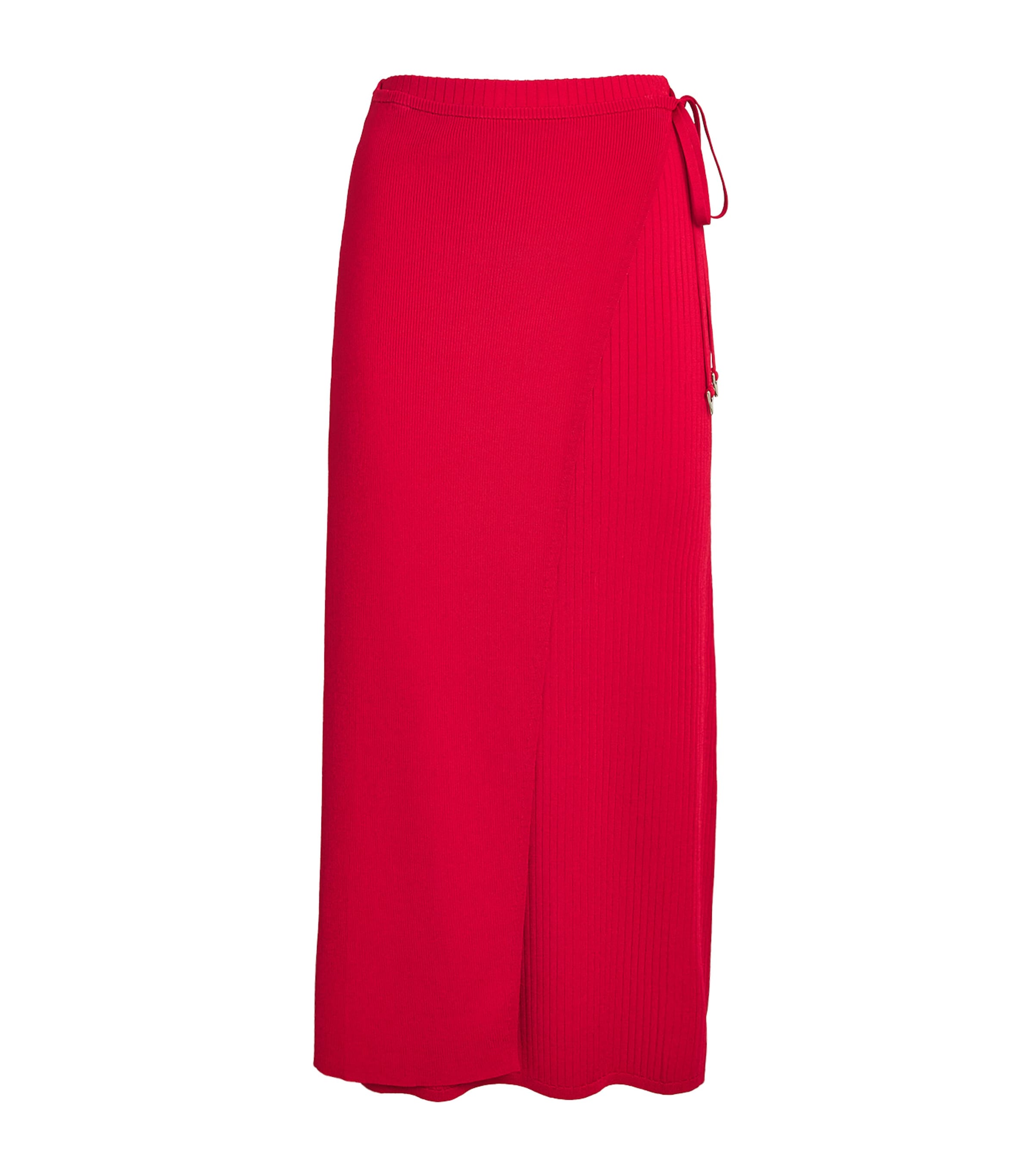 Aeron Rib-knit Betta Midi Skirt In Red