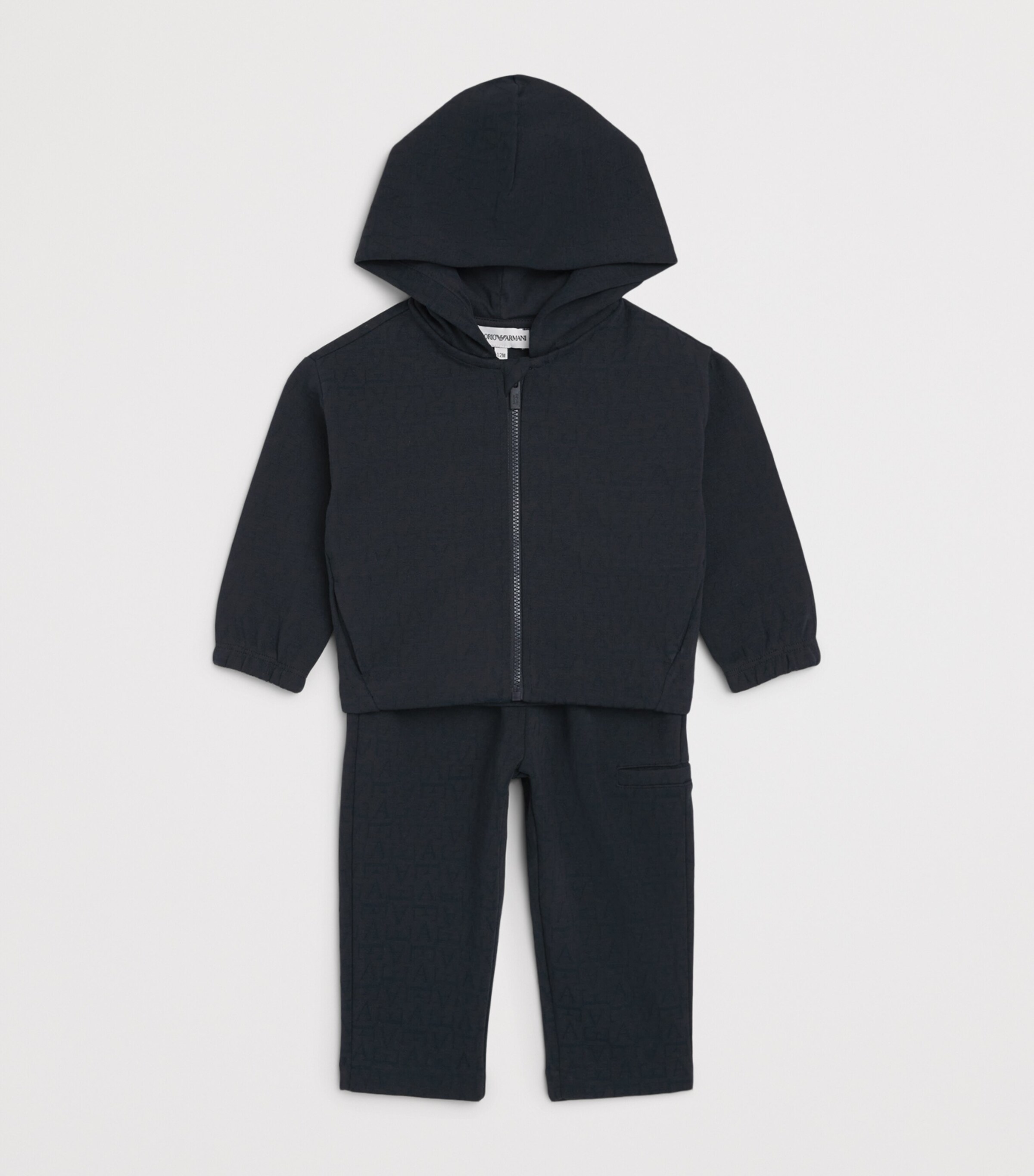 Emporio Armani Kids Logo Jacquard Tracksuit (6-36 Months) Iconico Blu Ea Image 3