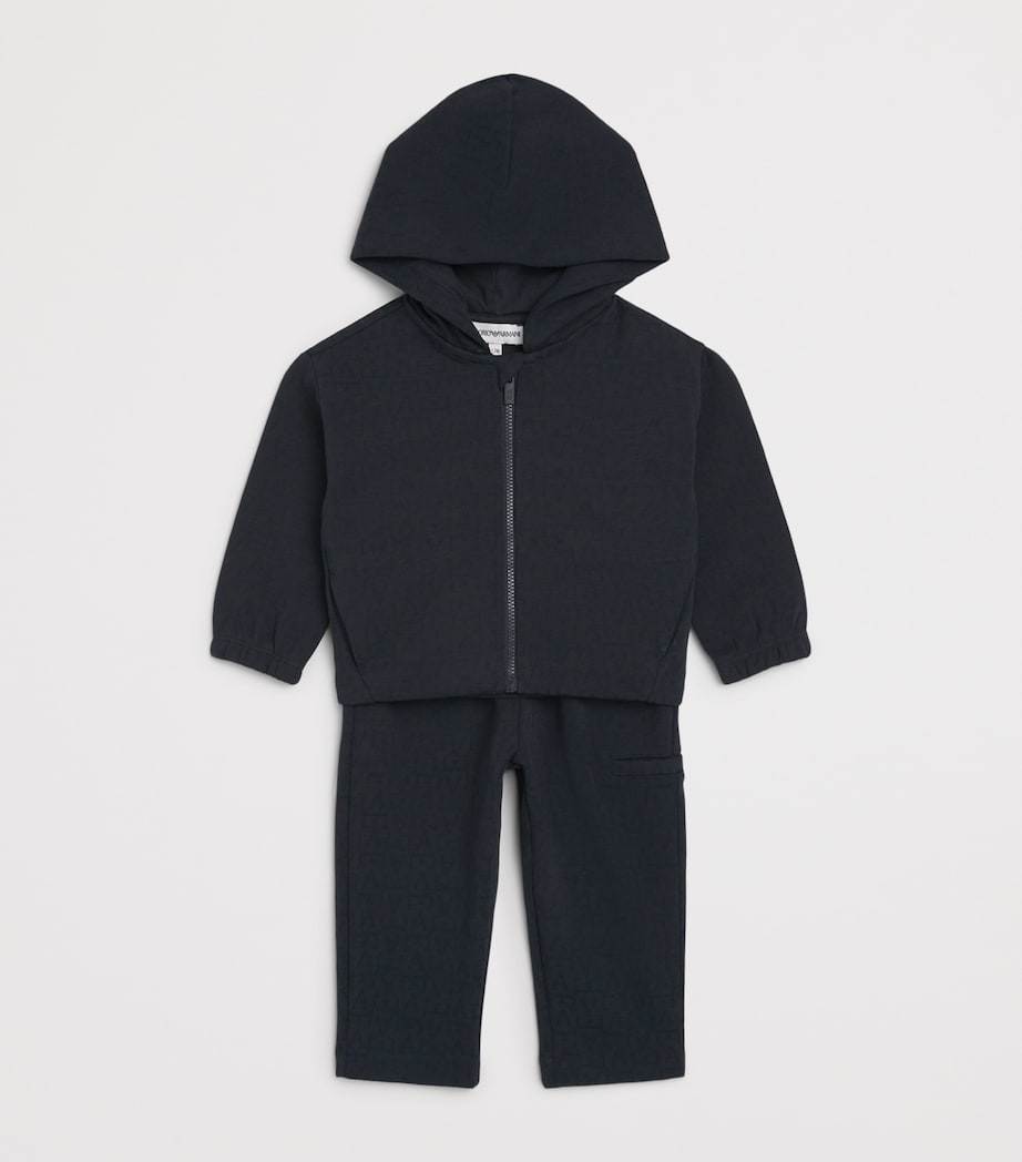 Emporio Armani Kids Logo Jacquard Tracksuit (6-36 Months) Iconico Blu Ea Image 3