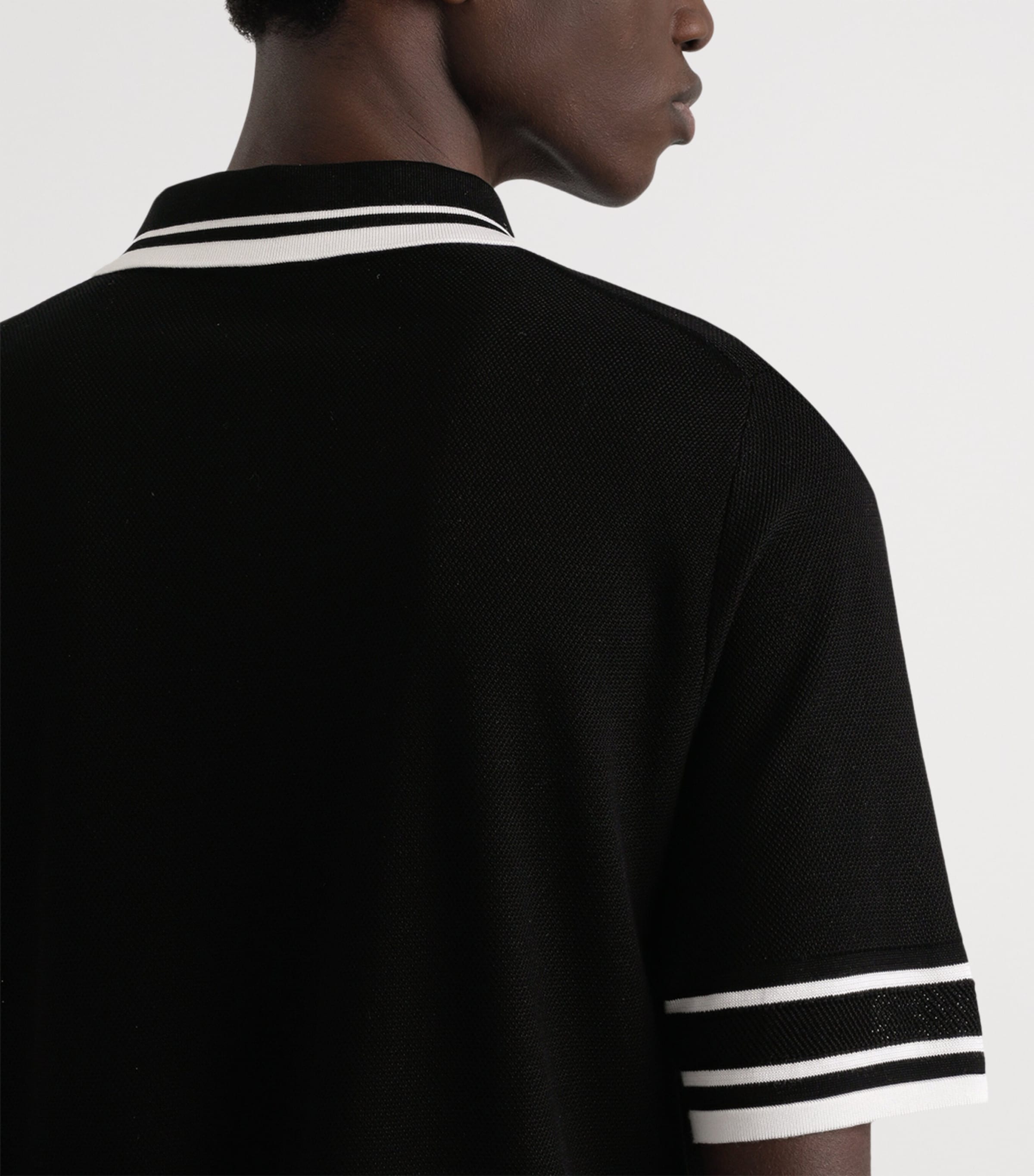 Silk-Blend Polo Shirt N0000-BLACK Image 4