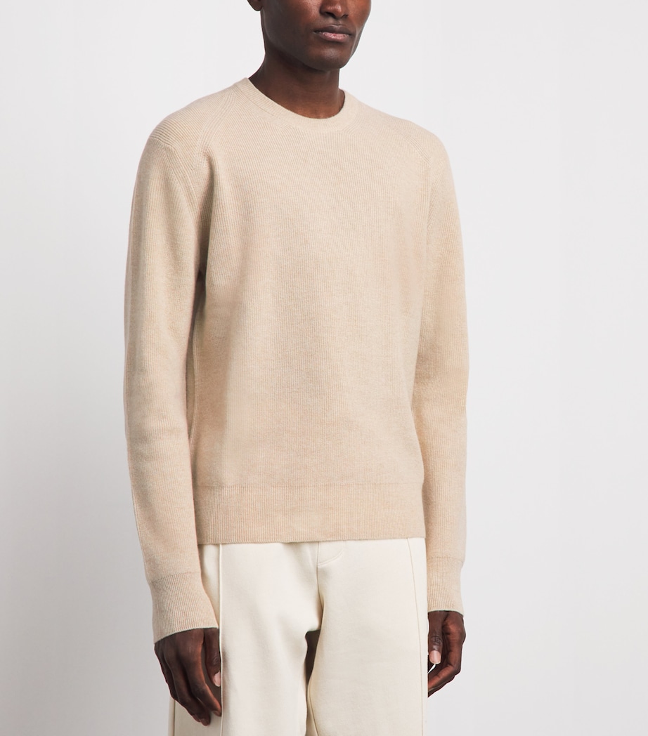 Ralph Lauren Purple Label Mens Cashmere Crew-Neck Sweater Champagne Melange Image 4
