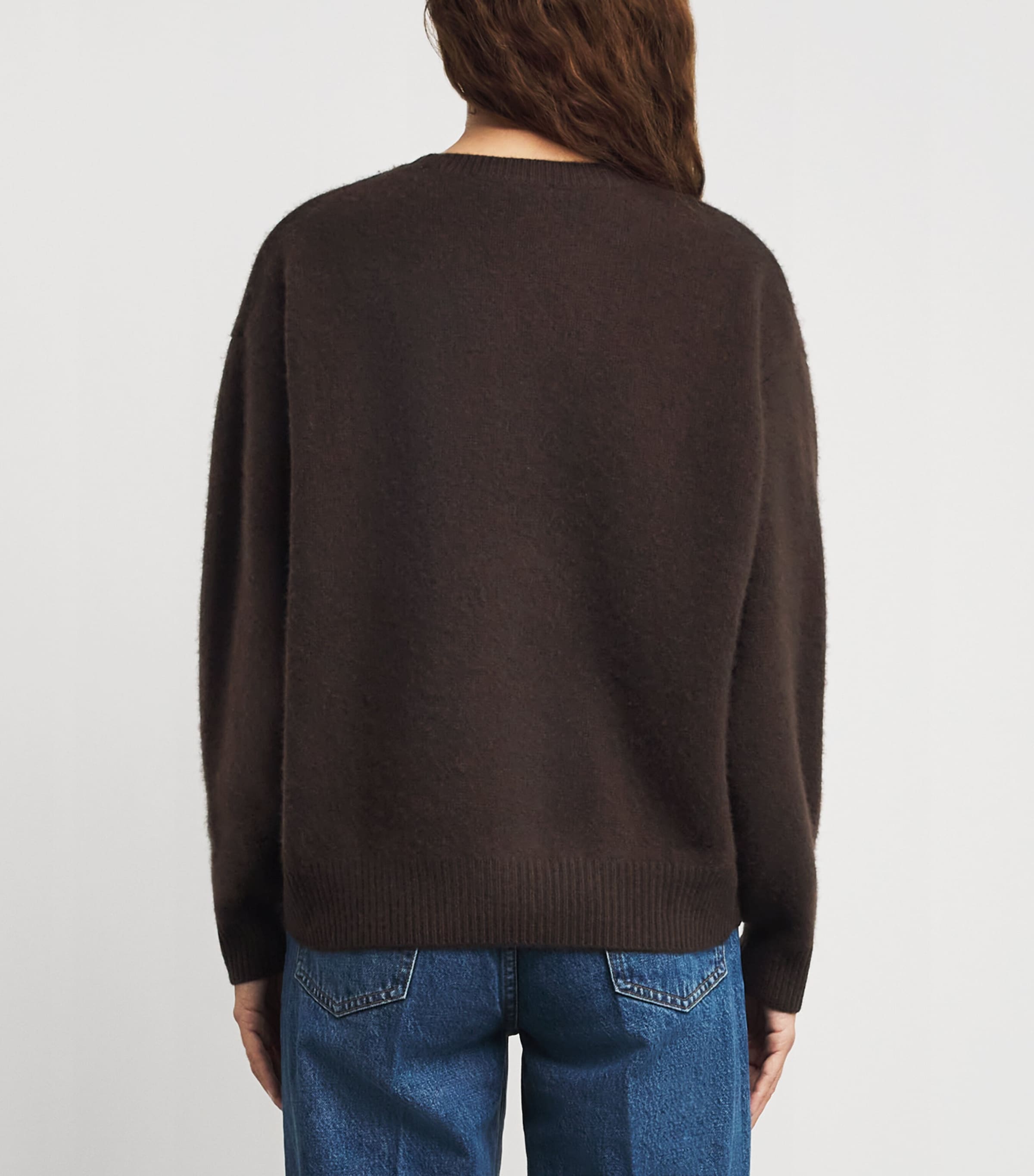 The Cashmere Brushed Sweater COFFEE Image 4