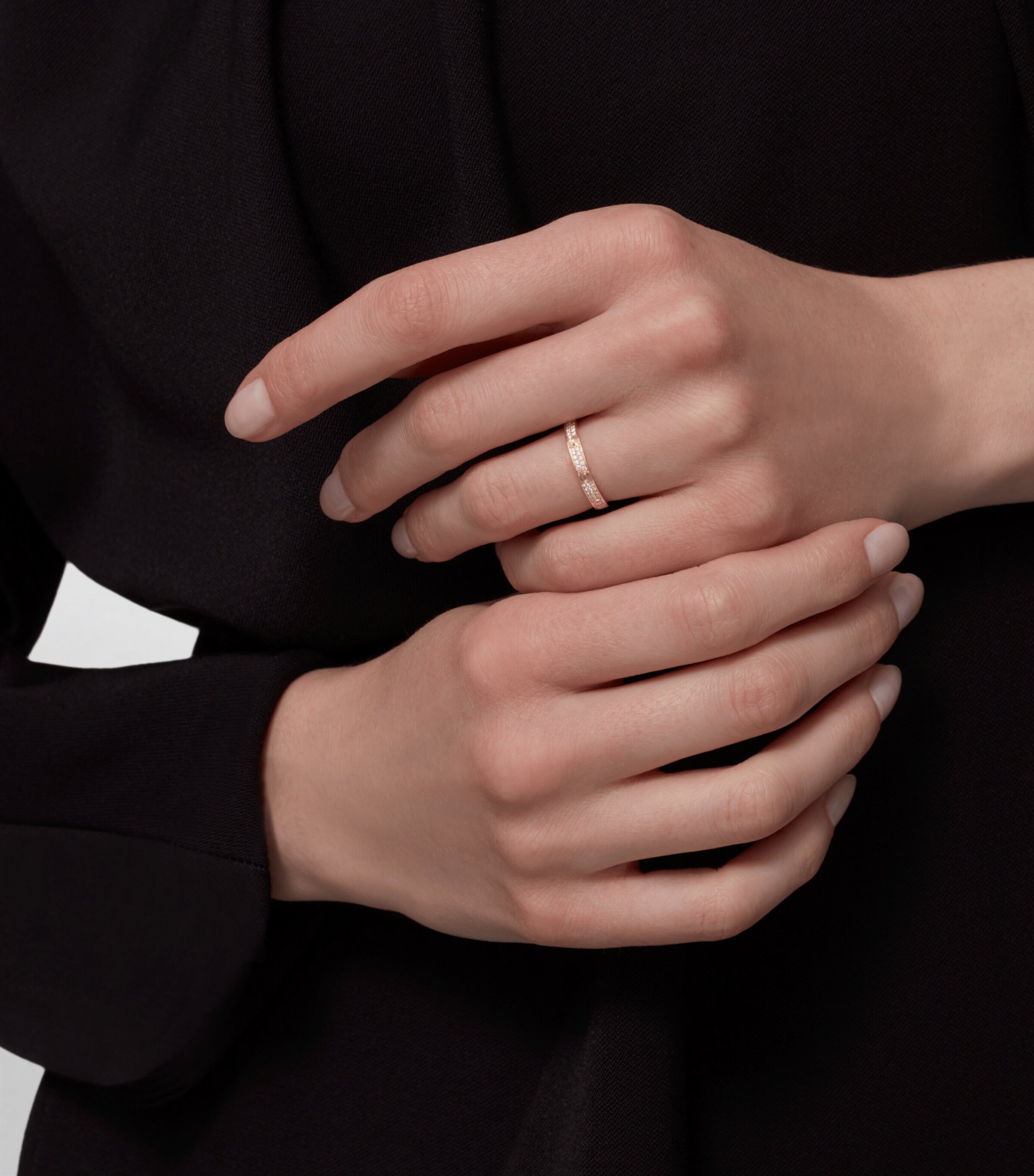 Rose Gold and Diamond LOVE Ring ROSE GOLD Image 7