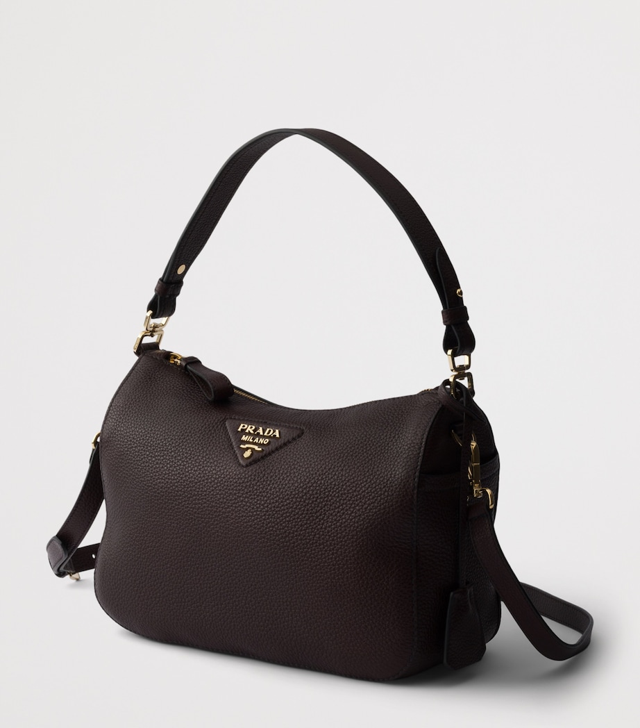 Prada Medium Leather Shoulder Bag Brown Image 2