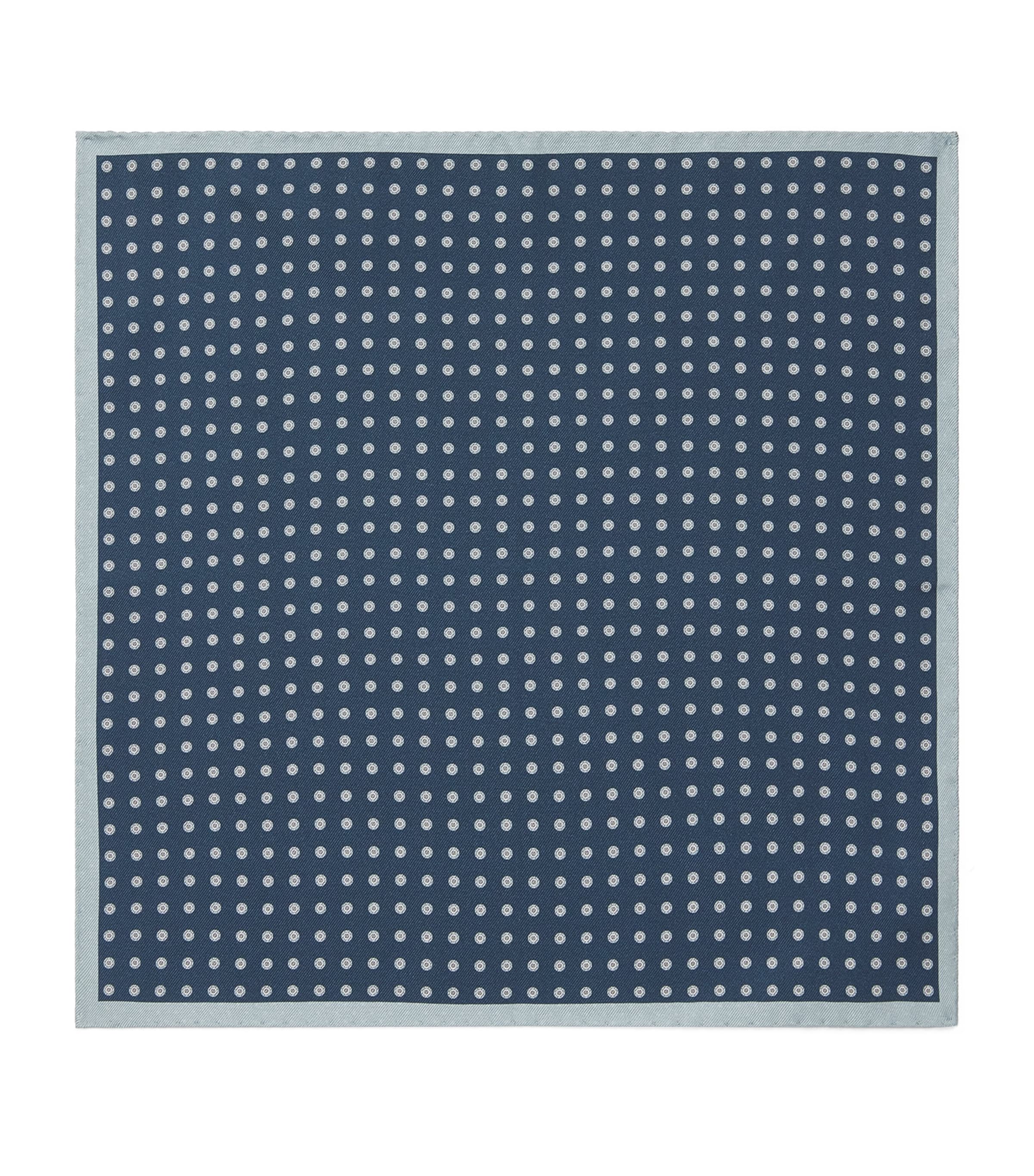 Canali Silk Medallion Print Pocket Square Image 1
