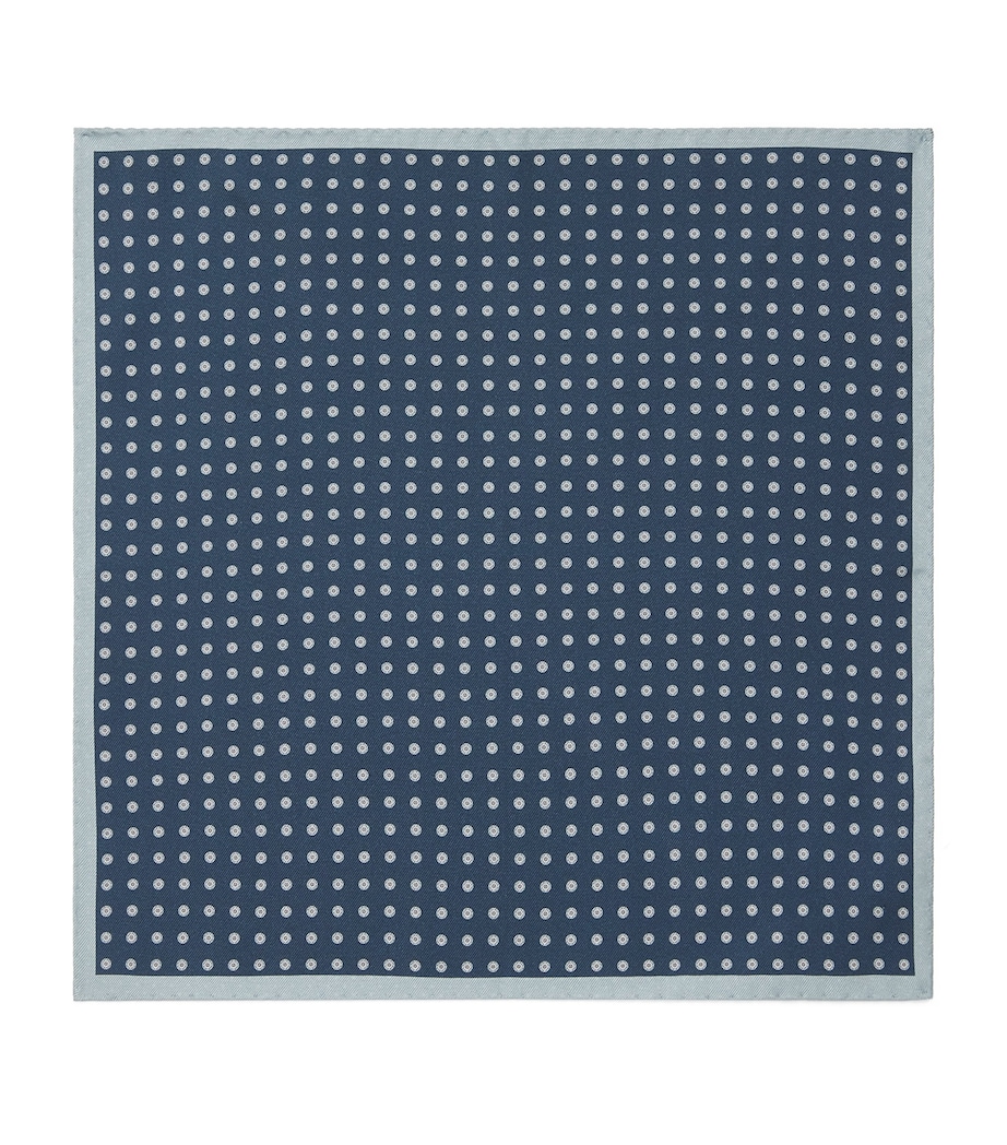 Canali Silk Medallion Print Pocket Square Image 1