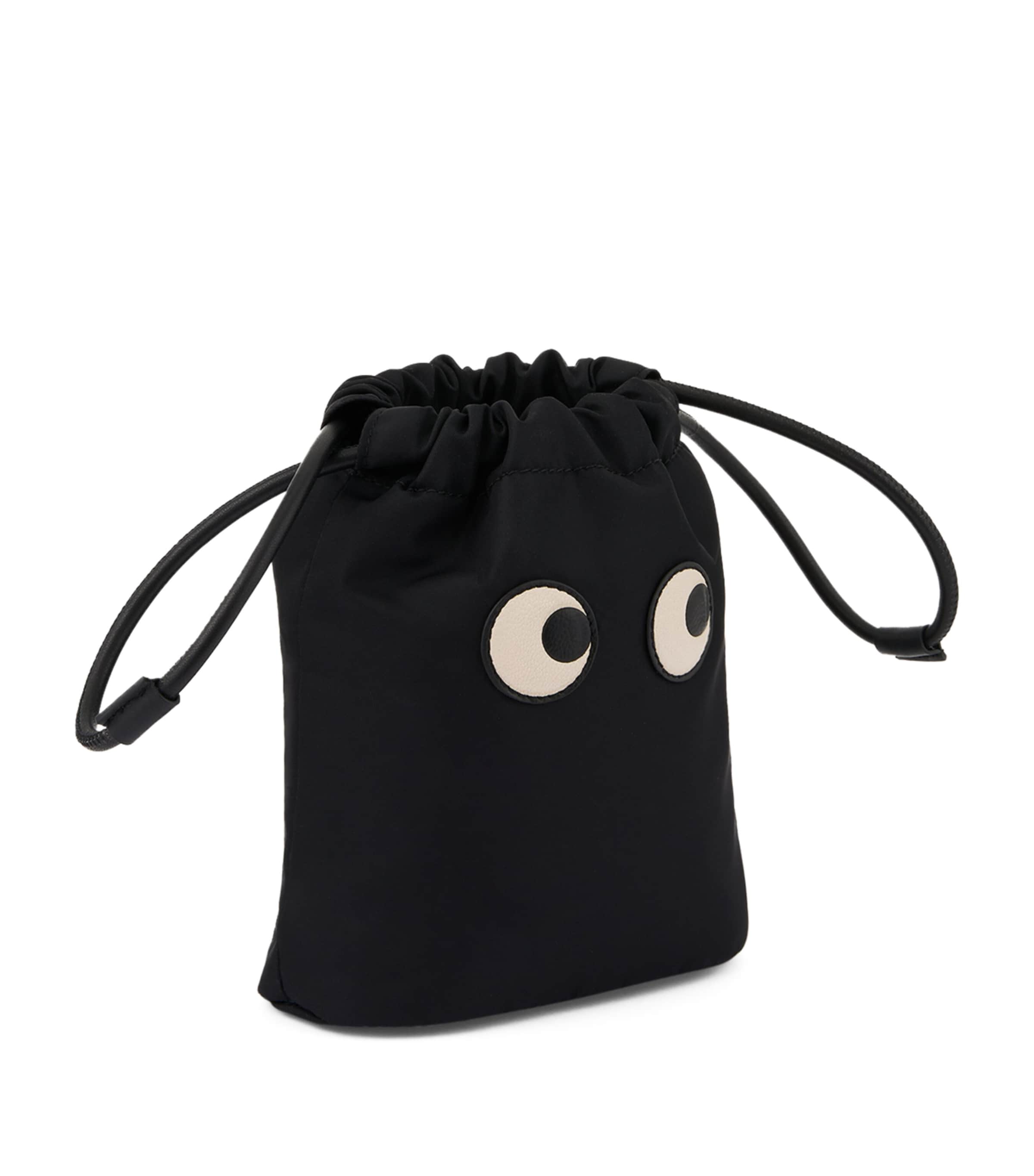 Anya Hindmarch Econyl Eyes Drawstring Pouch Black Image 3