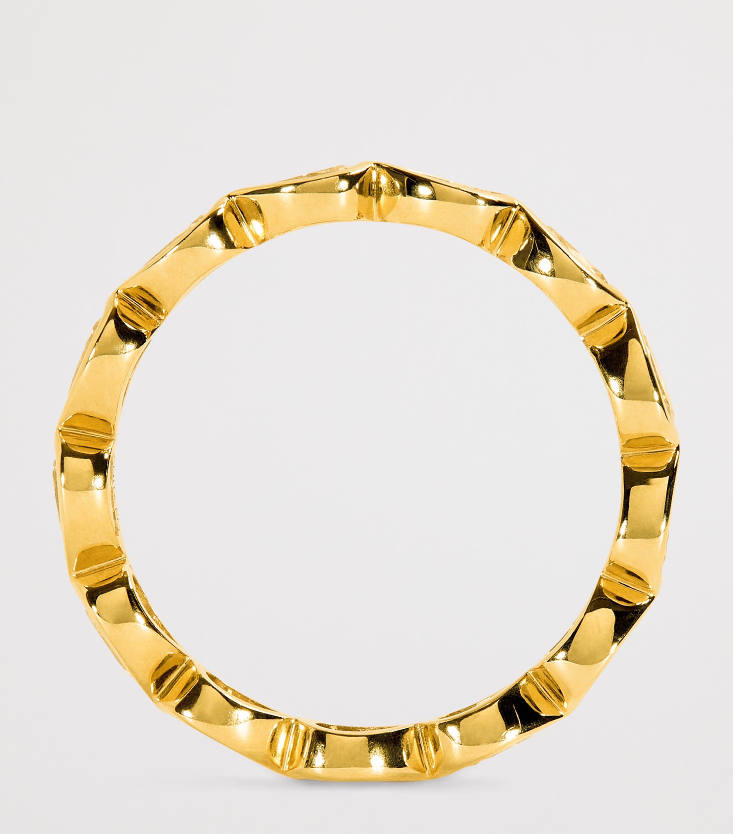 Yellow Gold and Diamond Bezeled Ring YELLOW GOLD Image 3