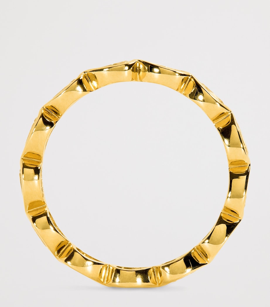 Yellow Gold and Diamond Bezeled Ring YELLOW GOLD Image 3