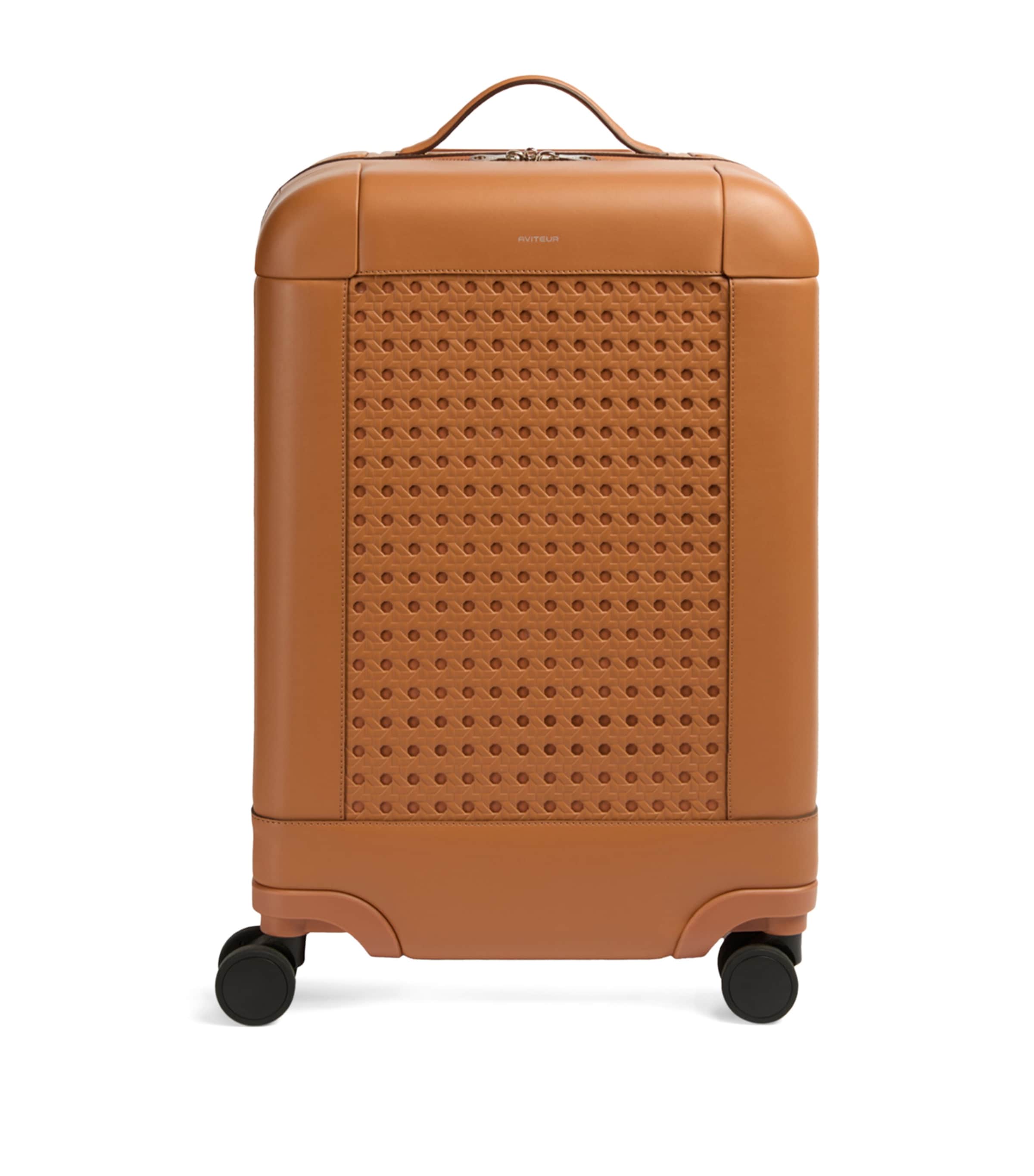 Aviteur Leather Carry-on Suitcase In Brown