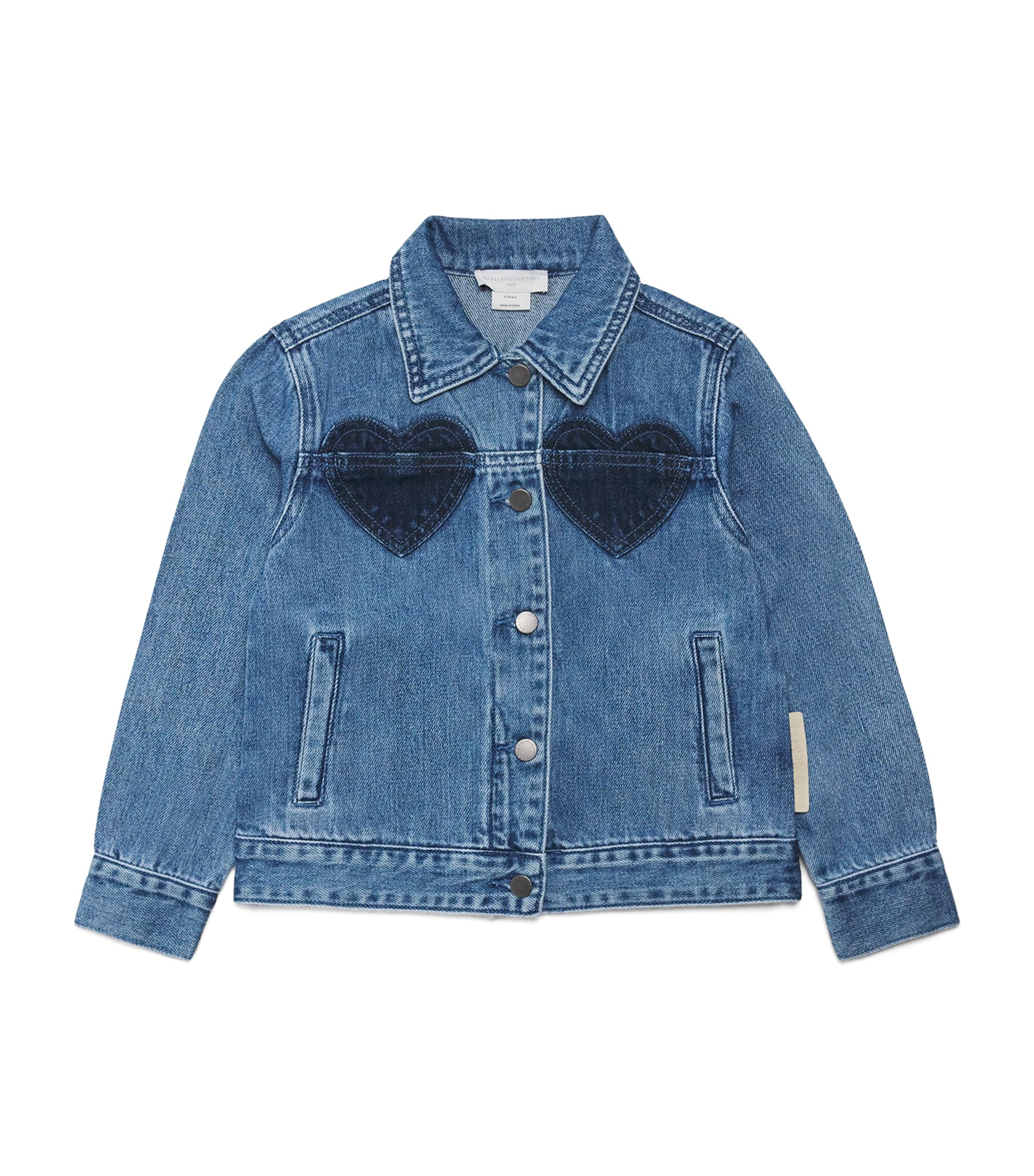 Stella McCartney Kids Heart Patch Denim Jacket (5-14 Years) Air Force Blue Image 1