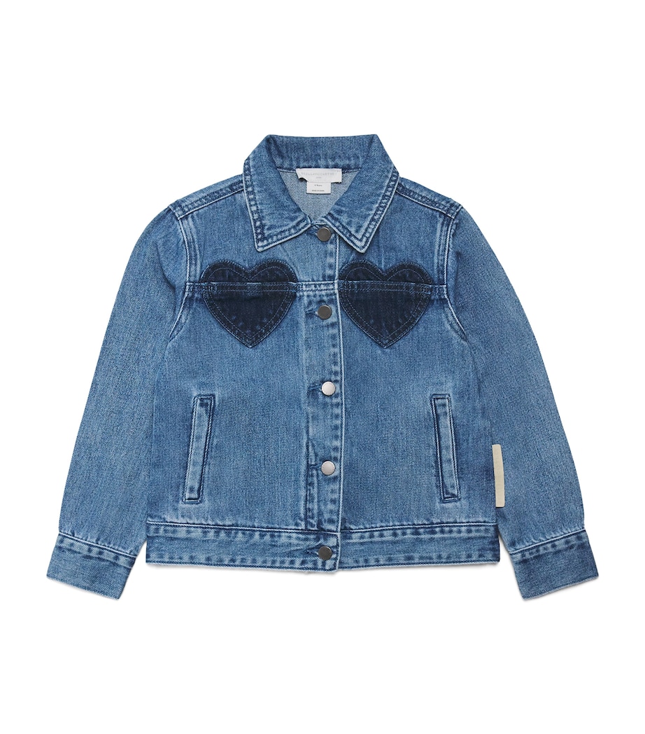 Stella McCartney Kids Heart Patch Denim Jacket (5-14 Years) Air Force Blue Image 1