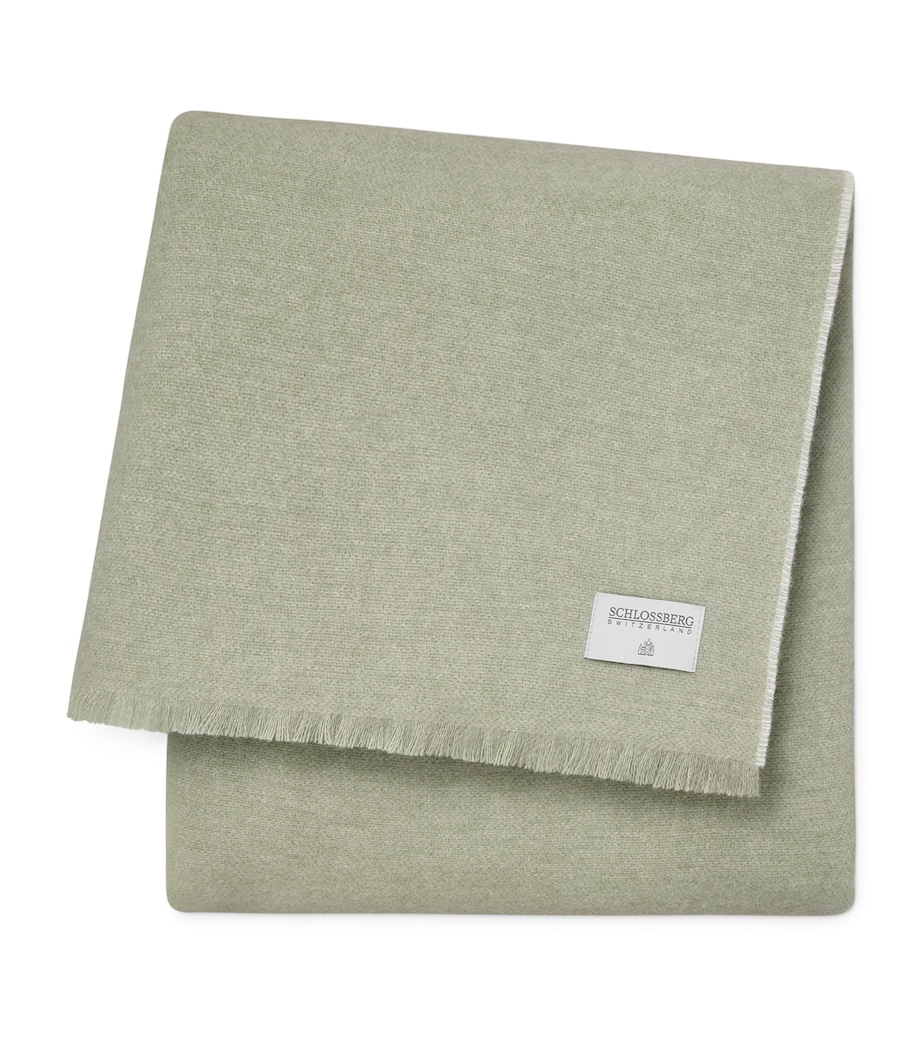Wool-Cashmere Dina Throw (130cm x 200cm) GREEN Image 1
