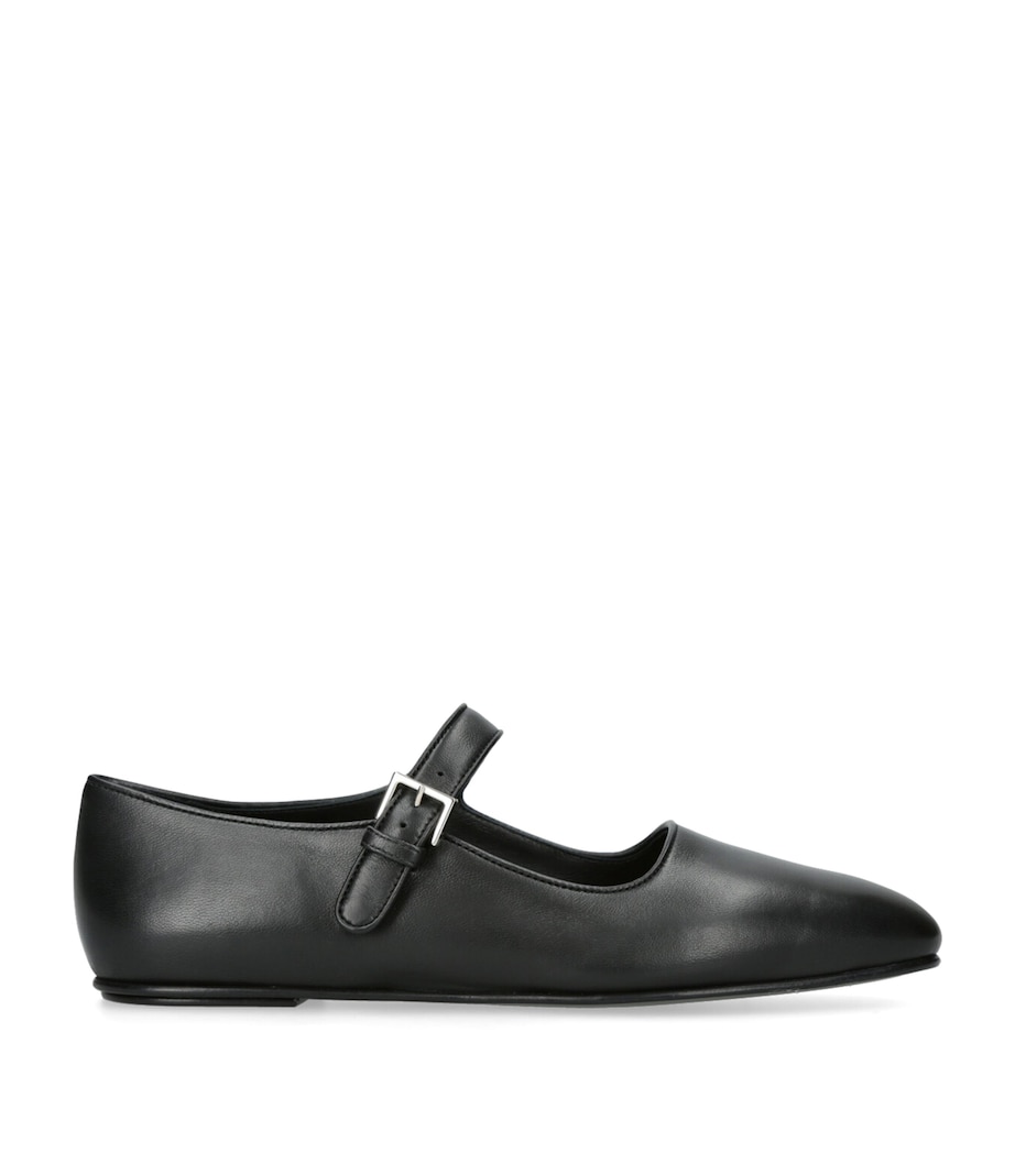 Ava Leather Ballet Flats BLACK Image 1