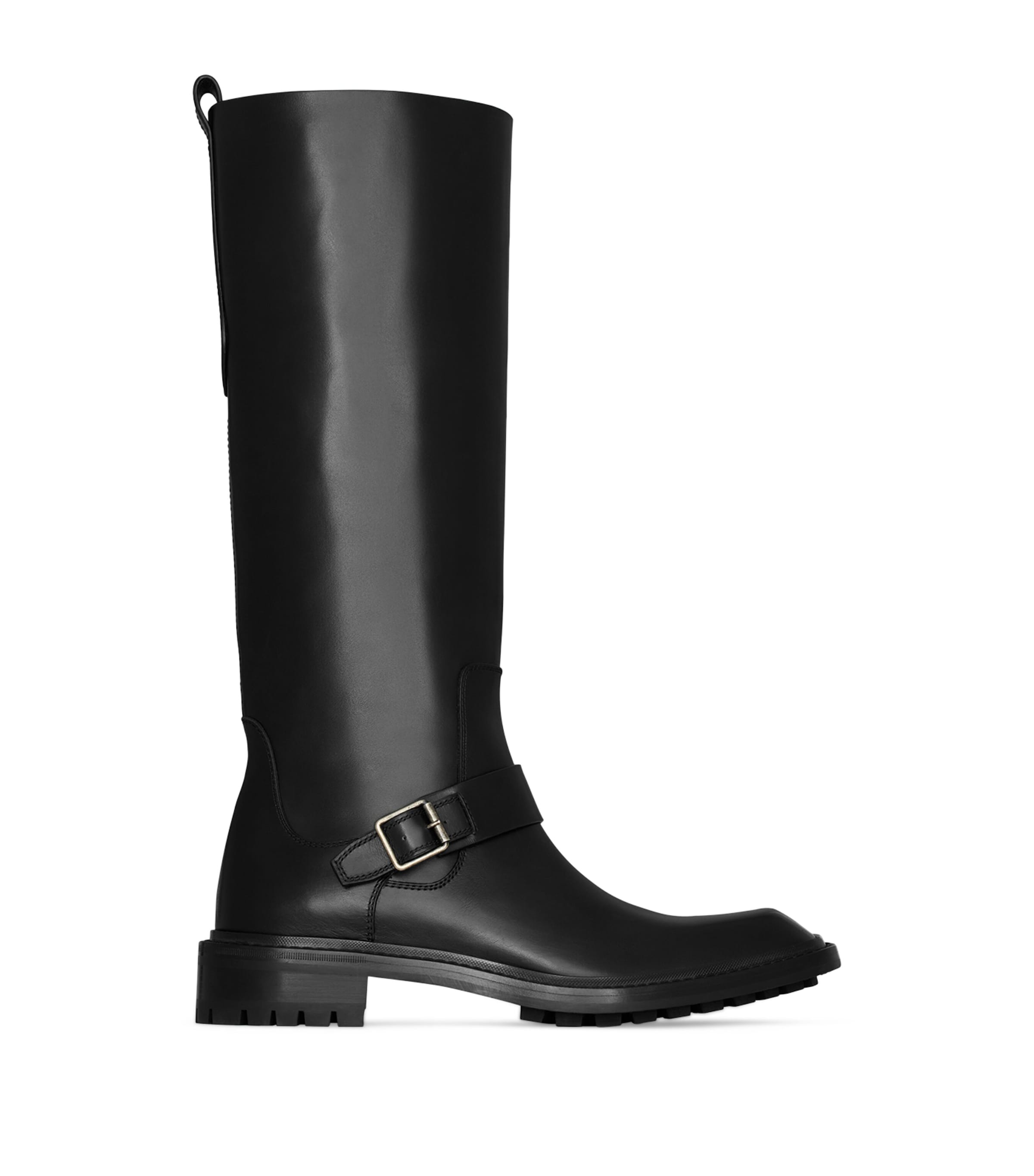 Saint Laurent Vadim Leather Ankle Boots With Buckle Detail In Black