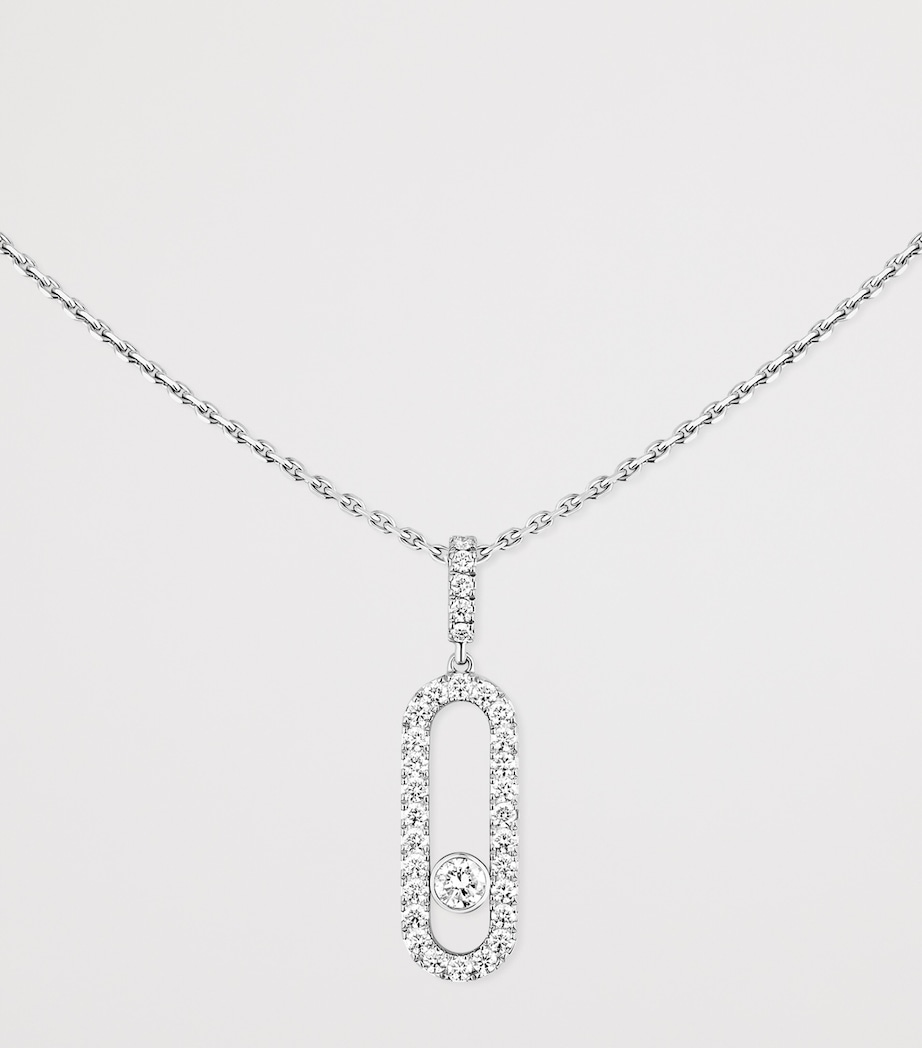 Messika Large Move Uno White Gold and Diamond Pavé Necklace | Harrods US