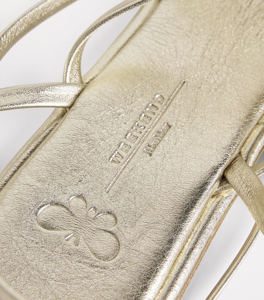 Metallic Leather Gladiator Sandals GOLD Image 7