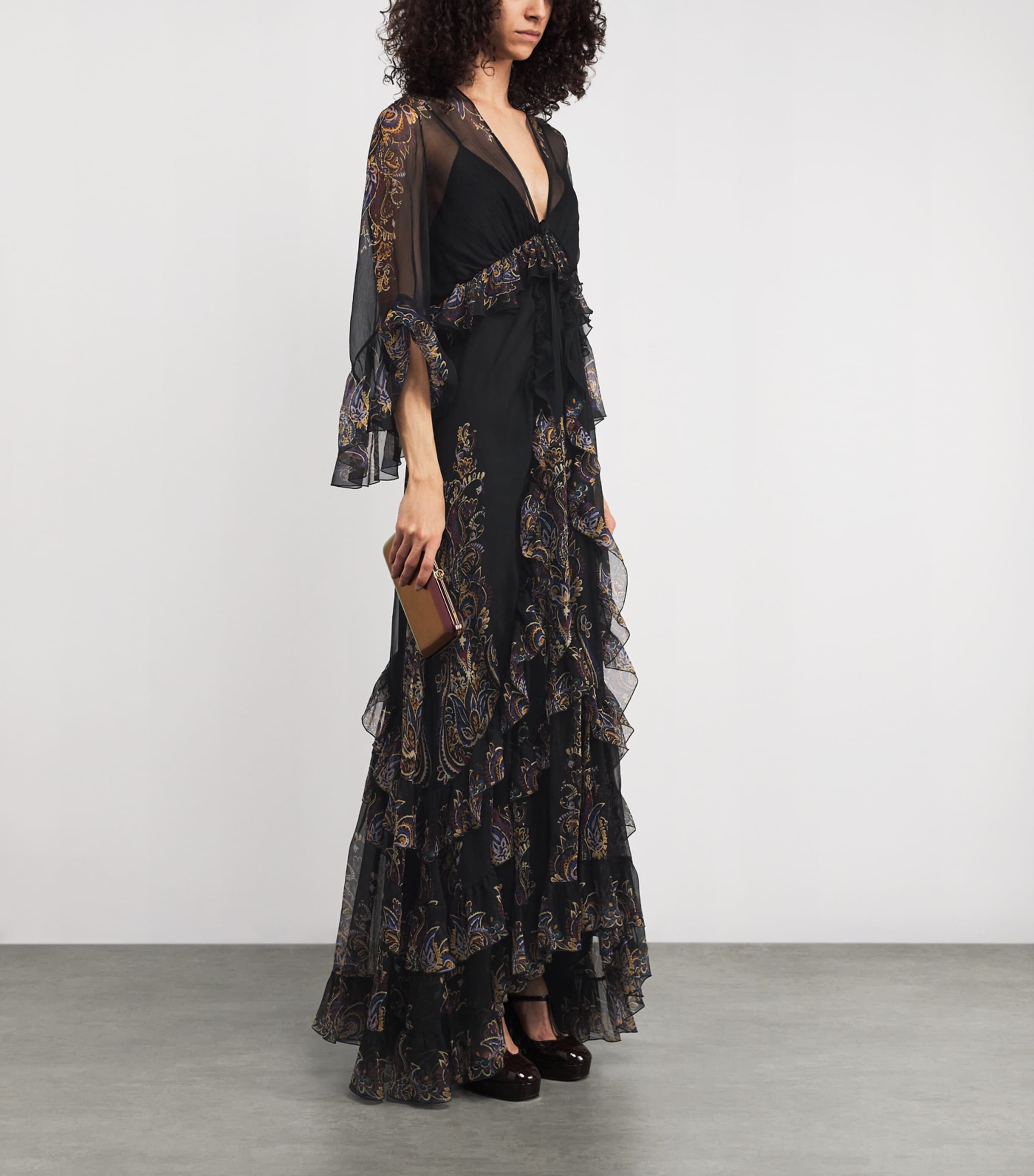 Silk Paisley Maxi Dress X0812 Image 2