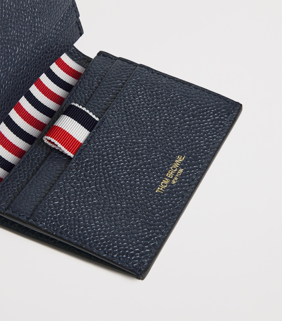 Leather Double Card Holder NAVY Image 4
