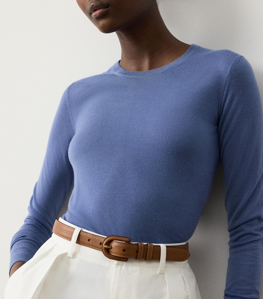 Cashmere Crew-Neck Sweater CORNFLOWER Image 10