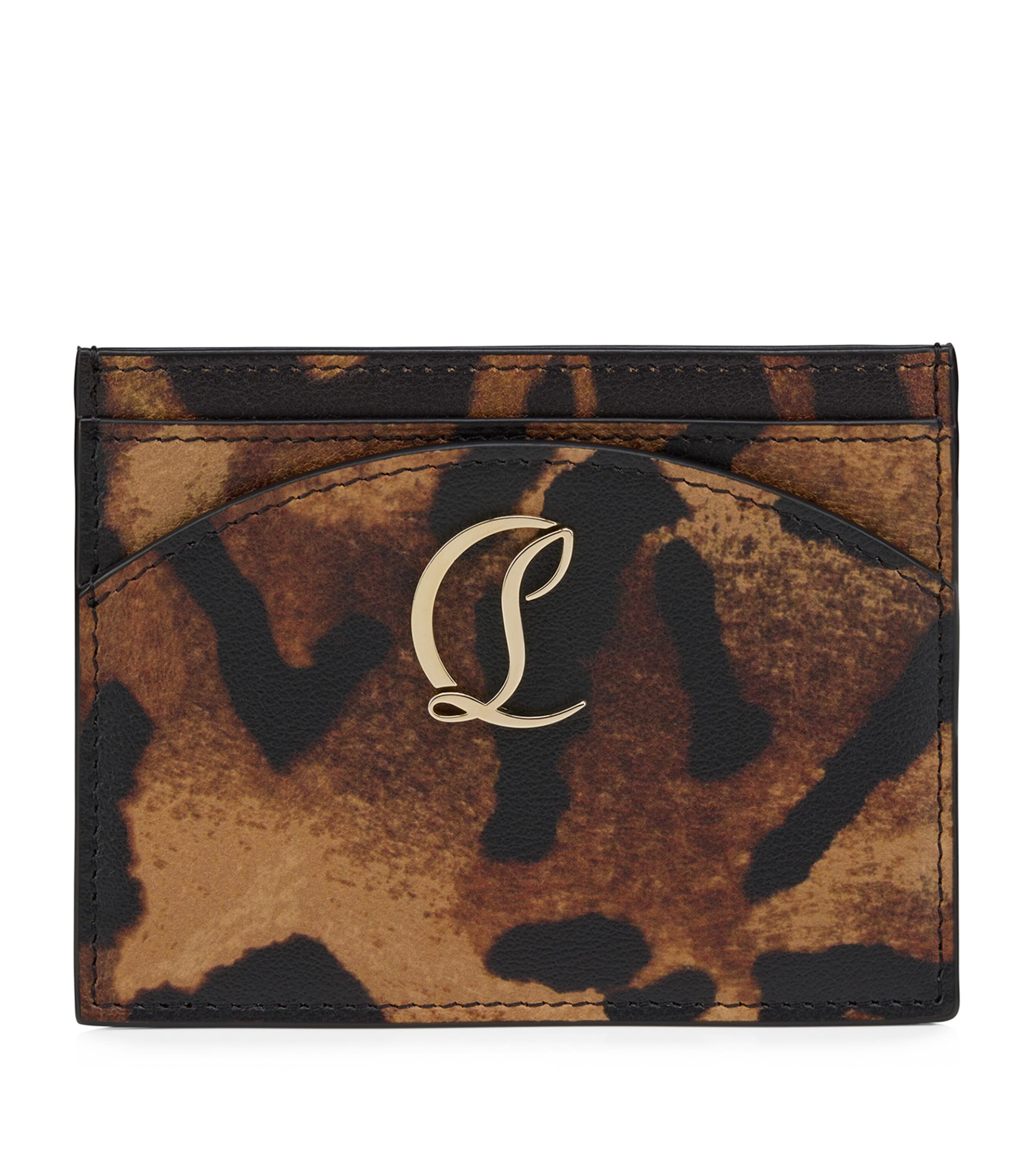 Christian Louboutin Loubi54 Leather Card Holder In Brown